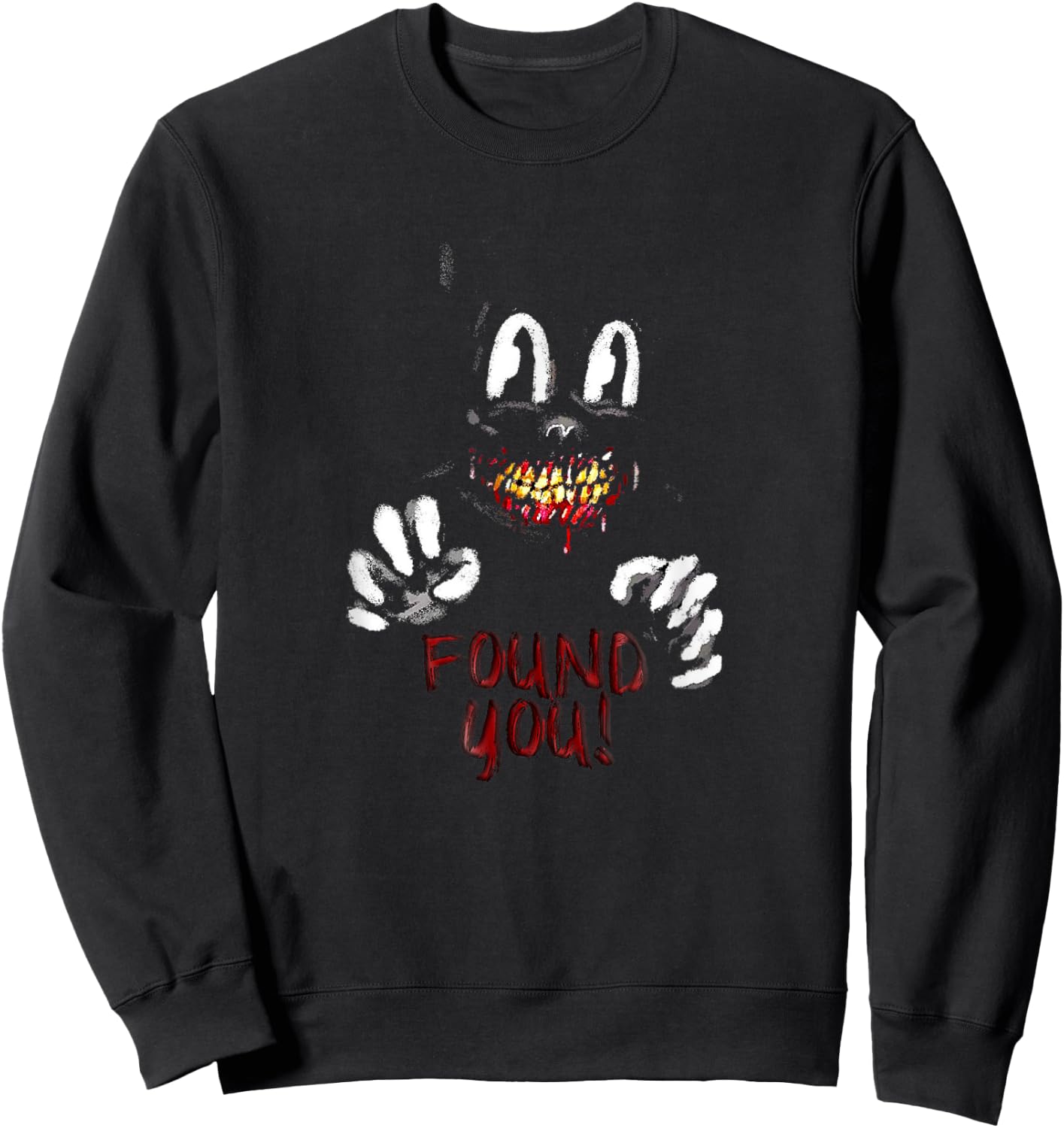 Cartoon cat Creepy Horror trick or treat Sweatshirt - Sweatshirt | Black