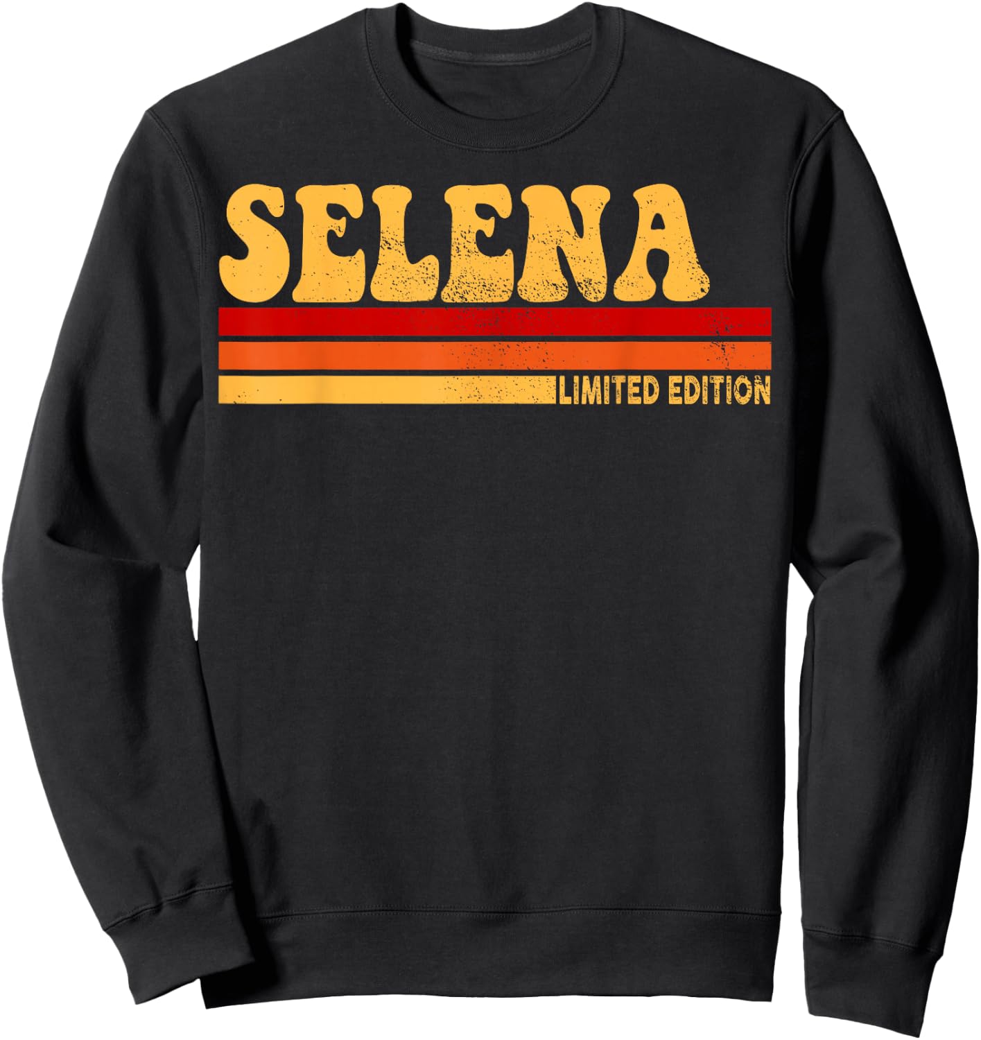 Selena Name Personalized Cute Idea Women Vintage Selena Sweatshirt - Sweatshirt | Black