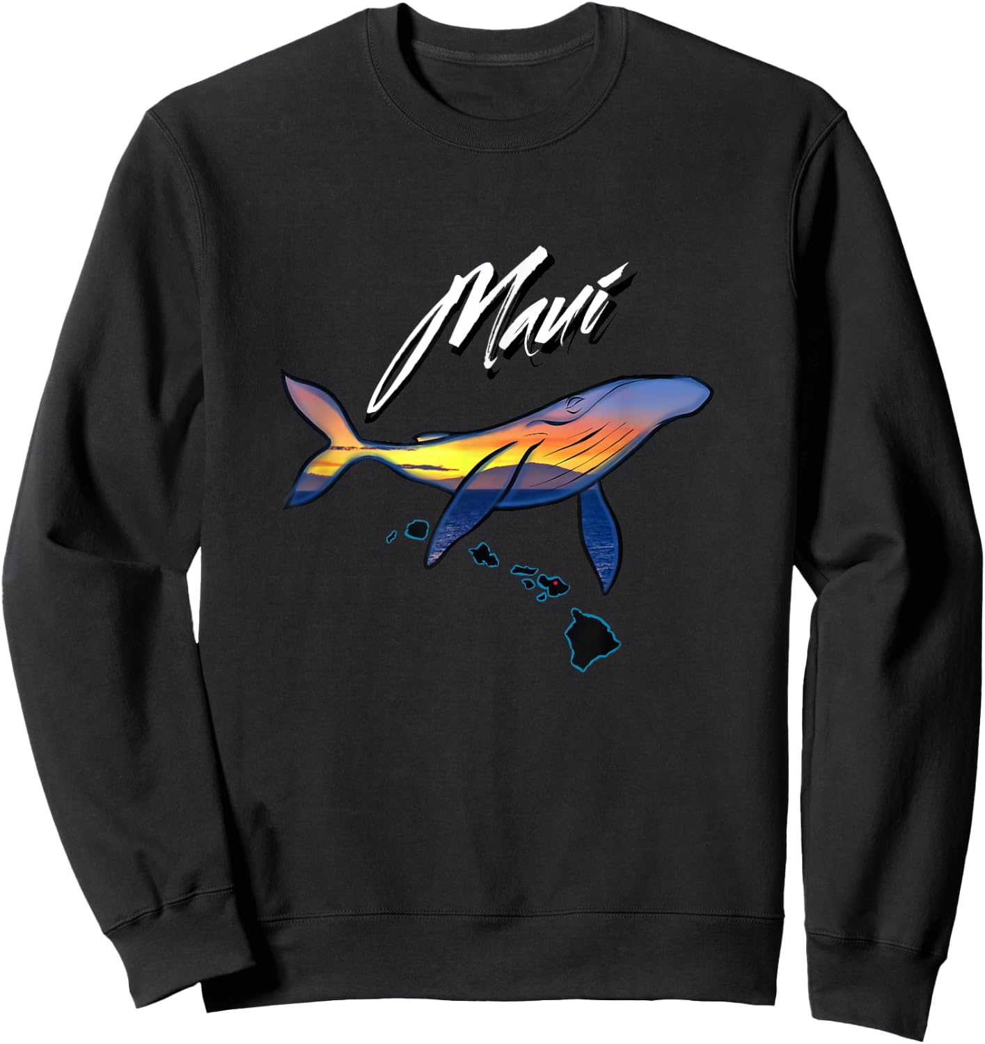 Maui Humpback Whale Sweatshirt - Sweatshirt | Black