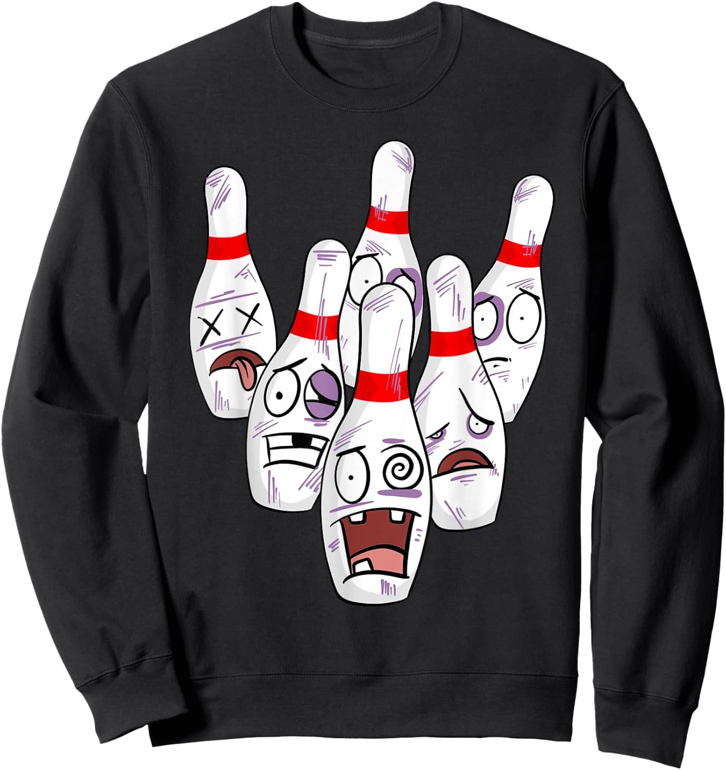Funny Bowling Pins Novelty | Cute Bowler Gift Women Sweatshirt - Sweatshirt | Black