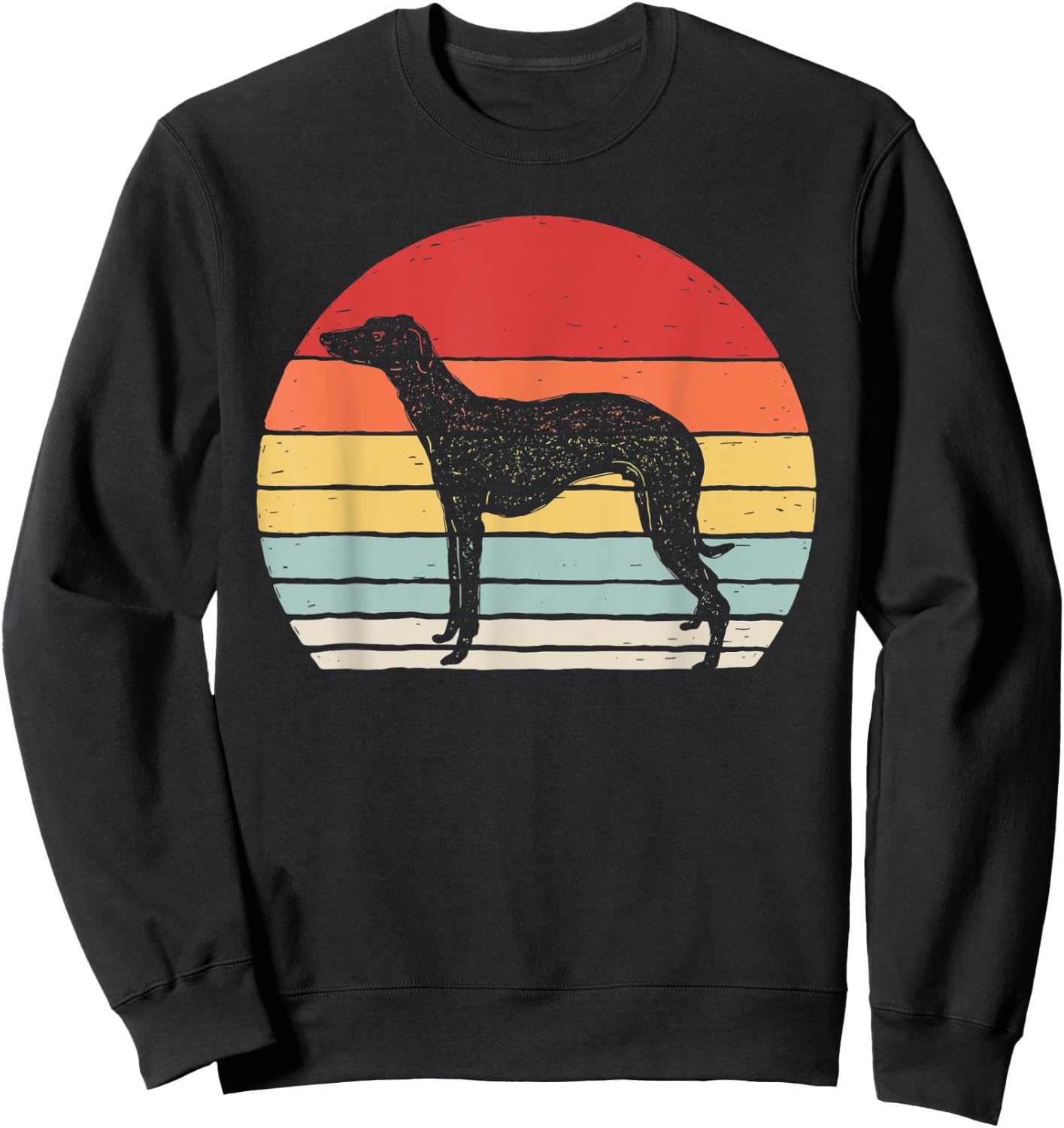 Vintage Retro Whippet Dog Men Women Kids Sweatshirt - Sweatshirt | Black