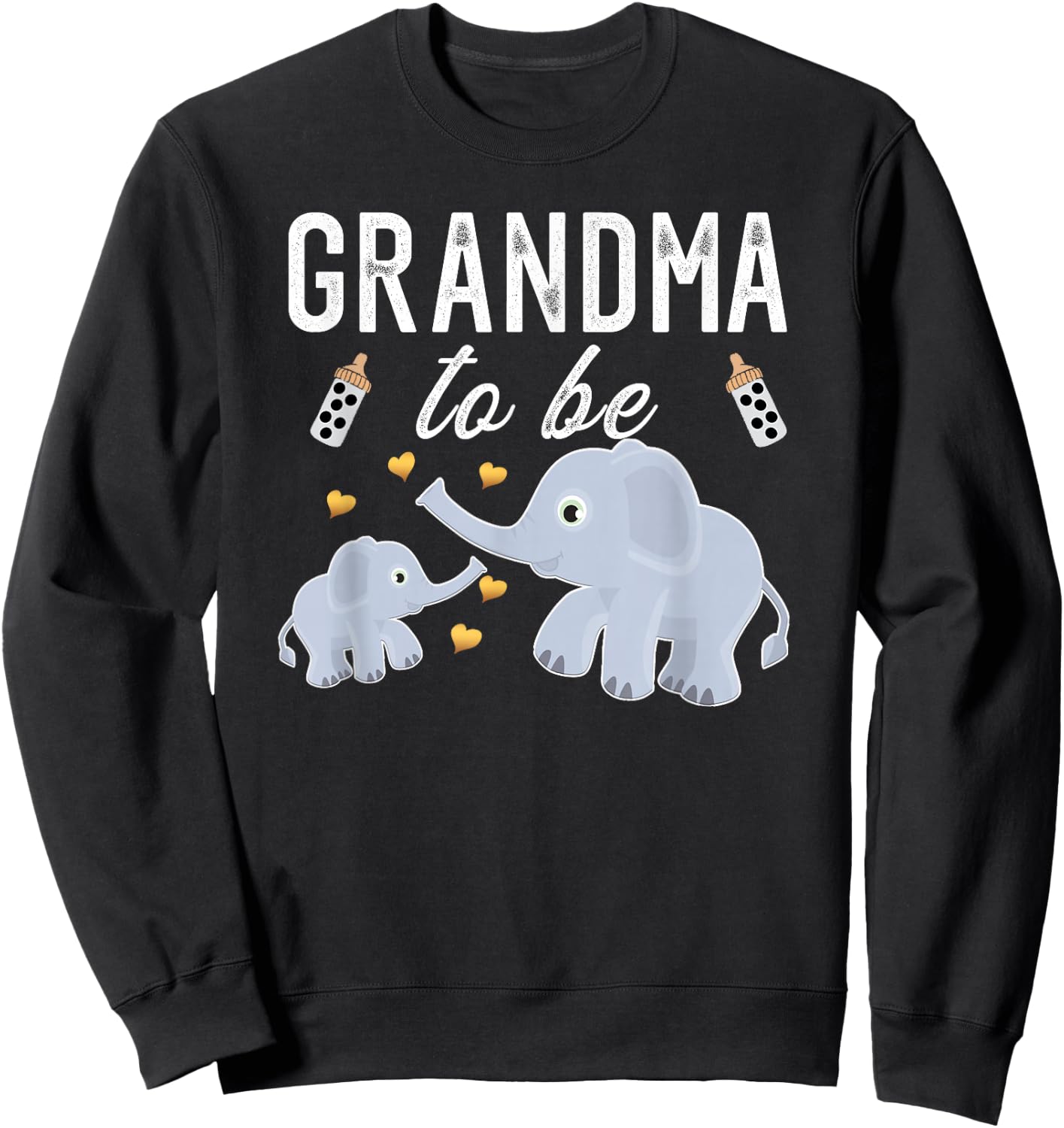 Grandma to Be Elephant Baby Shower Grandma Cute Sweatshirt - Sweatshirt | Black