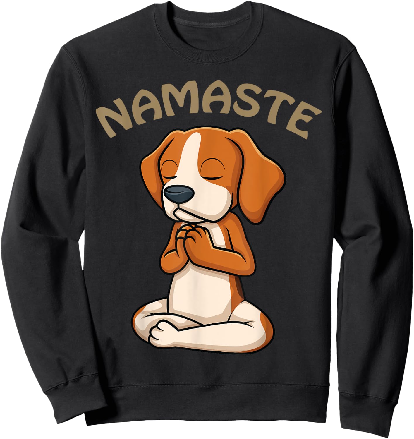 Dog Yoga Shirt Funny Puppy Lovers Yoga Gift Namaste Dogs Sweatshirt - Sweatshirt | Black
