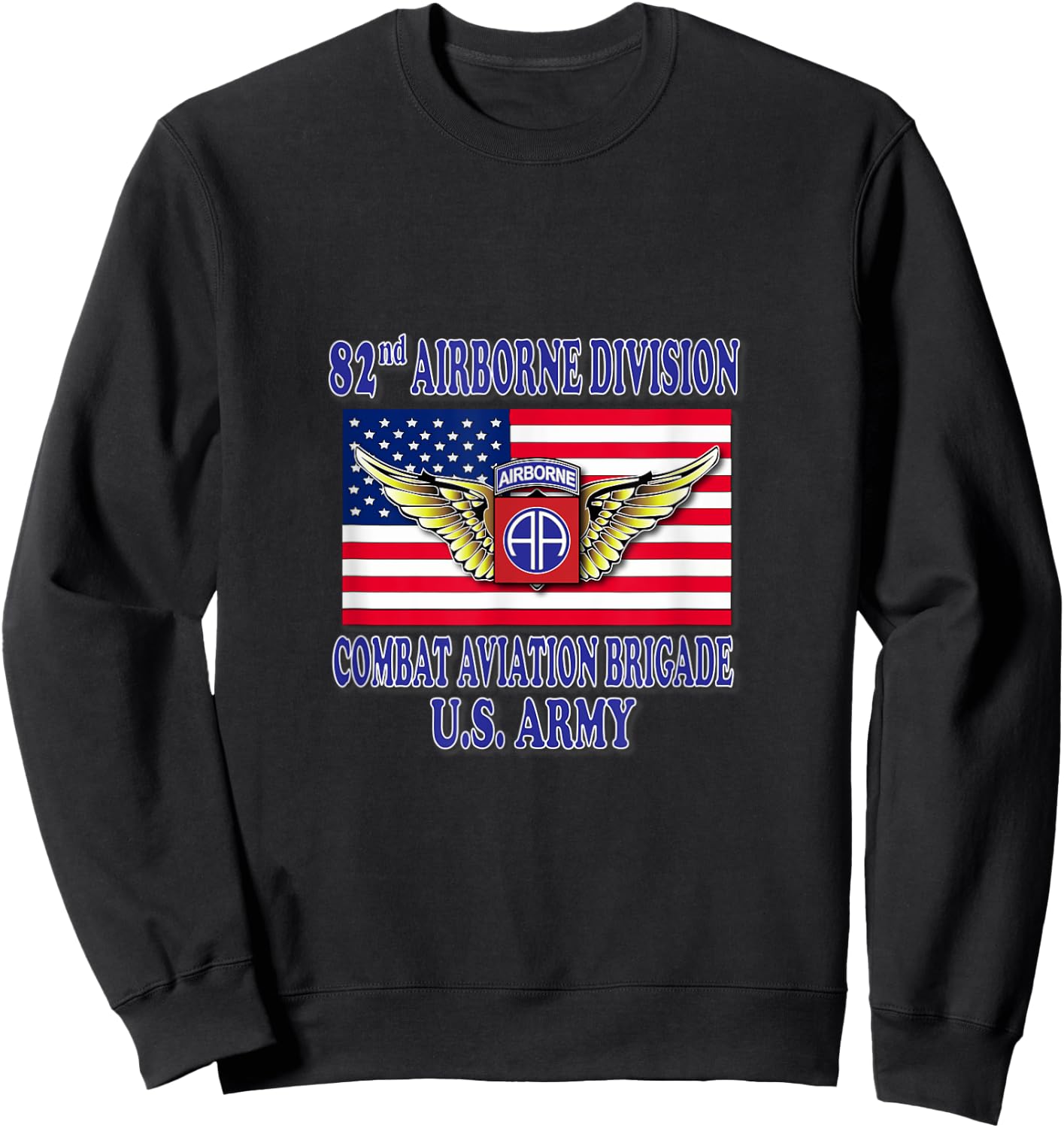 82nd Airborne Combat Aviation Brigade (Front Design) Sweatshirt - Sweatshirt | Black