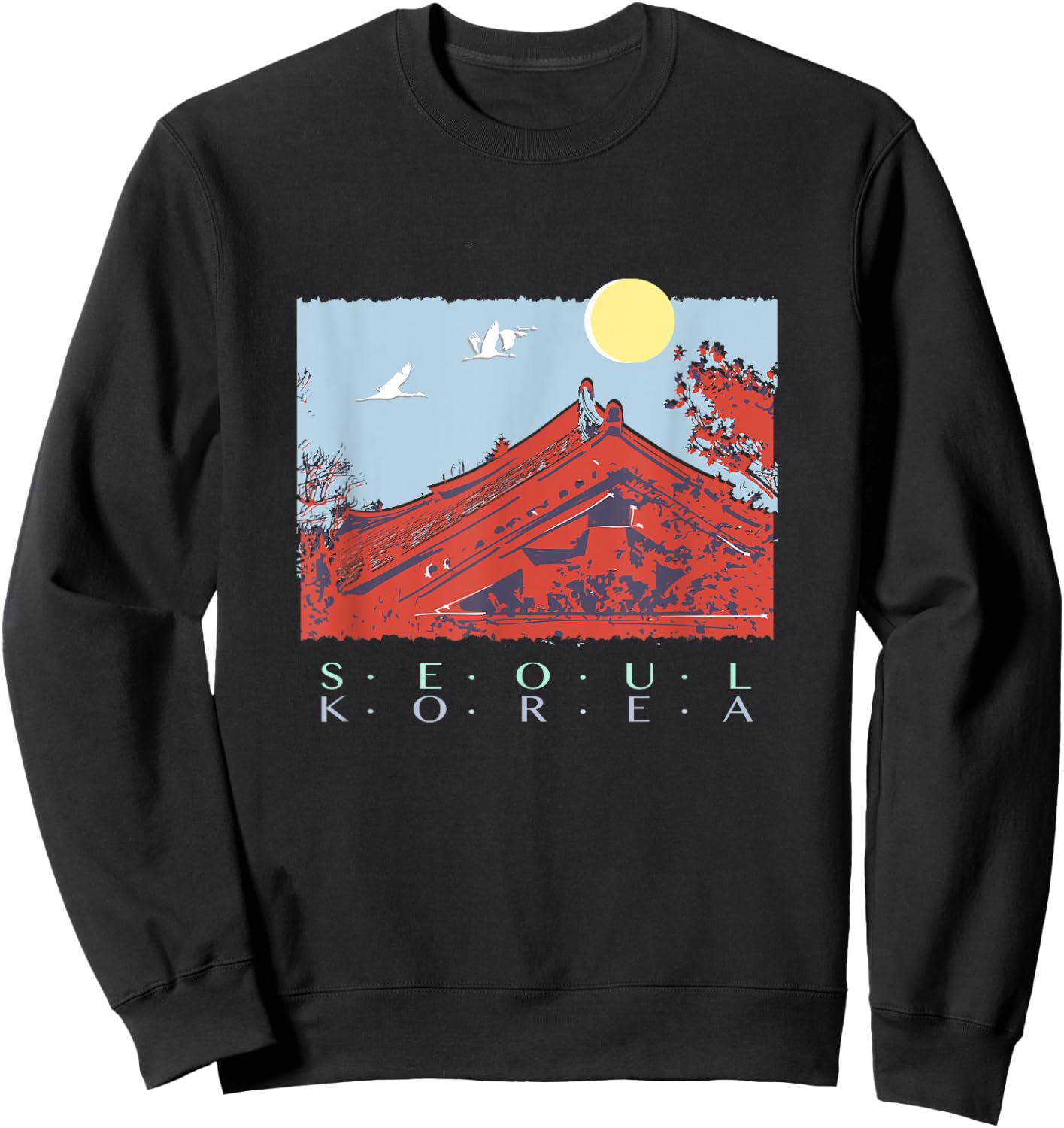 SEOUL, KOREA, Series of Design Seoul, Over the Moon Sweatshirt - Sweatshirt | Black