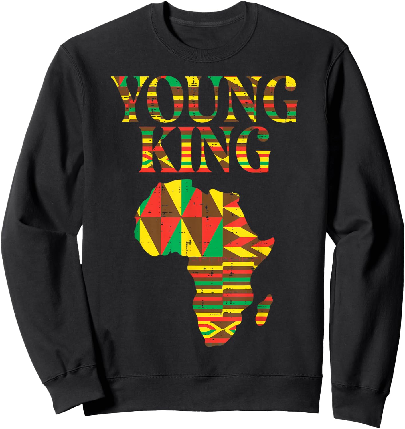 Black History Young King African Map Boys Kids Youth Men Sweatshirt - Sweatshirt | Black