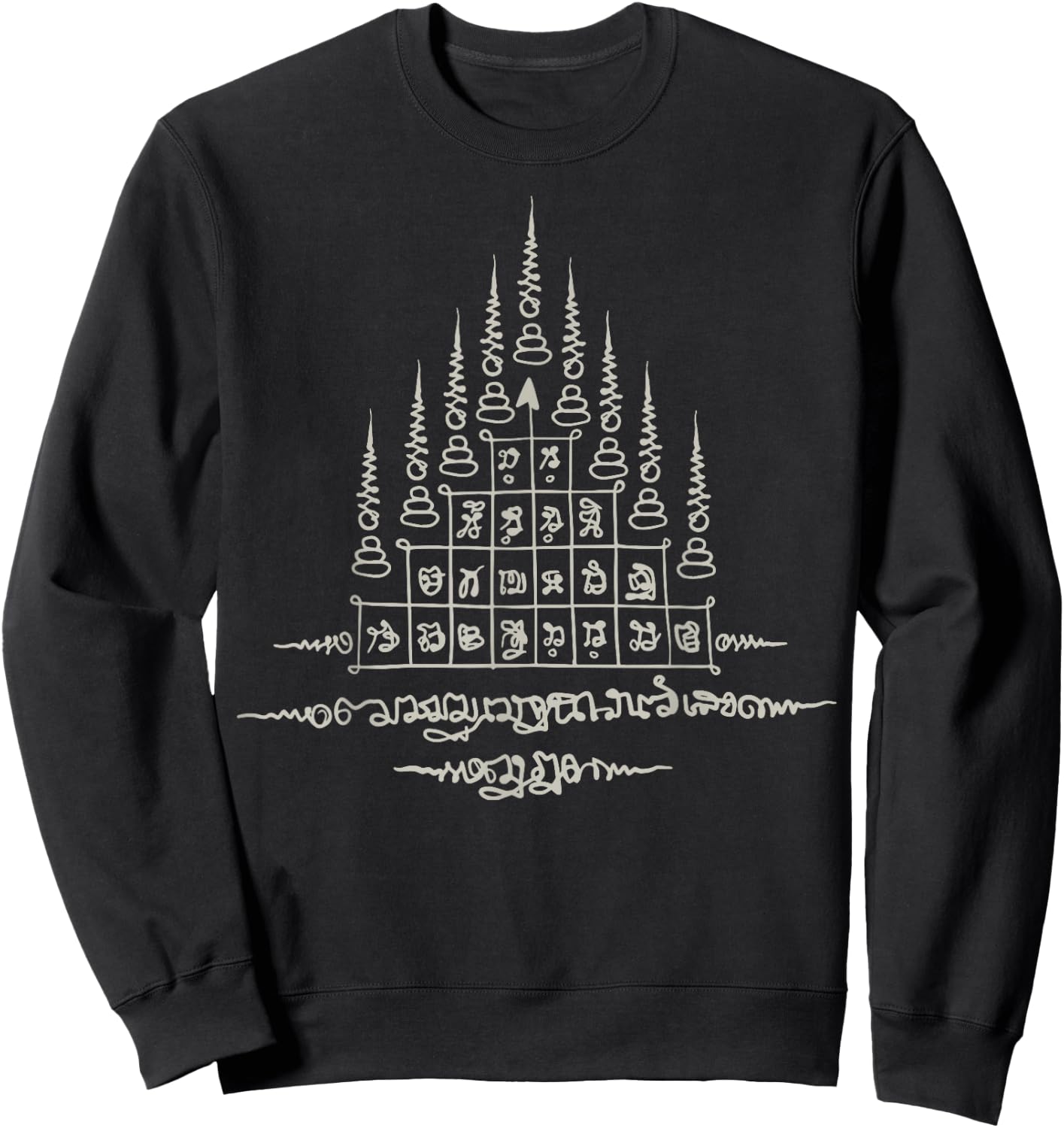 Sak Yant Thai Tattoo Gao Yord 9 Tips Master Yant Gift Sweatshirt - Sweatshirt | Black
