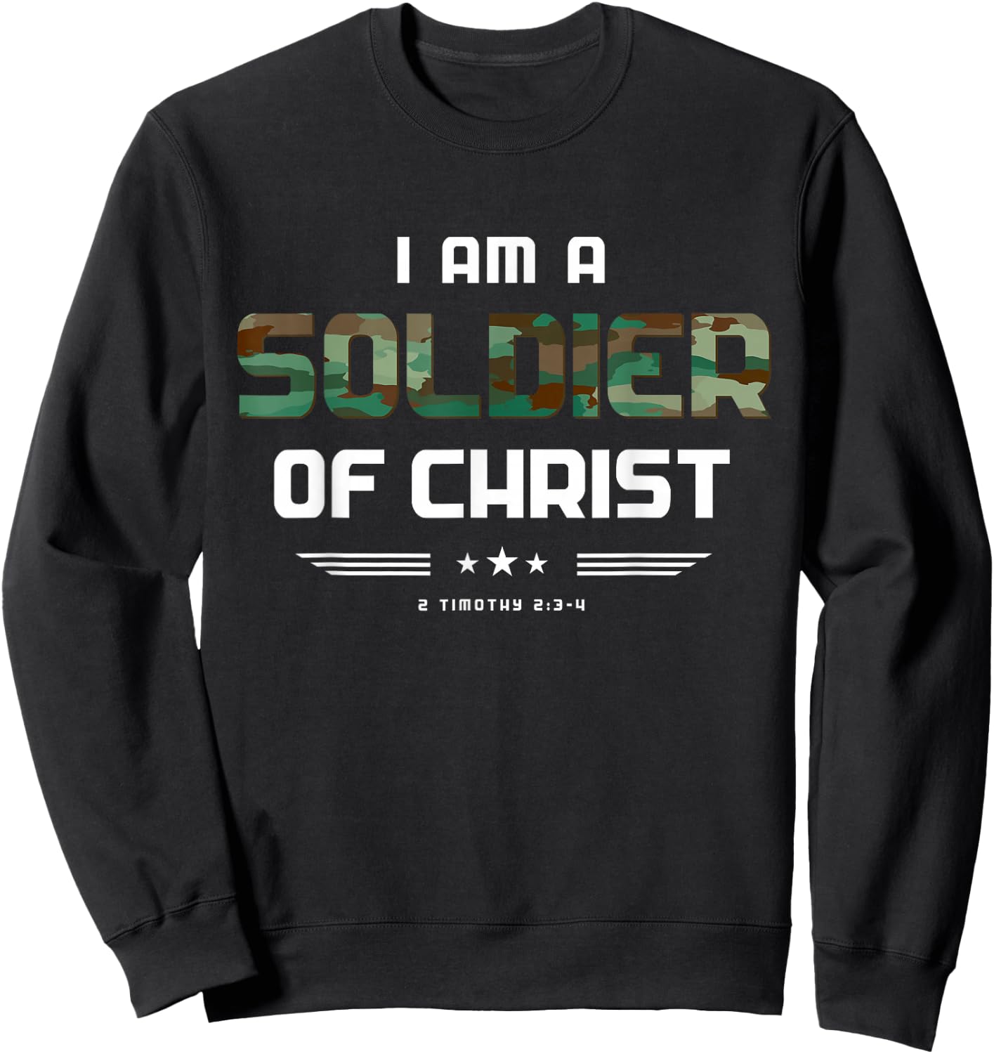 Christian gifts religious Bible verse Soldier of Christ Sweatshirt - Sweatshirt | Black