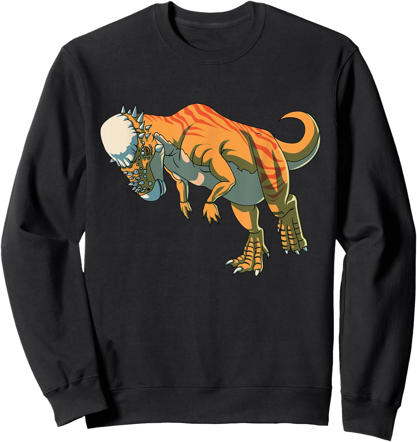 Realistic Pachycephalosaurus Dinosaur Prehistoric Art Sweatshirt - Sweatshirt | Black