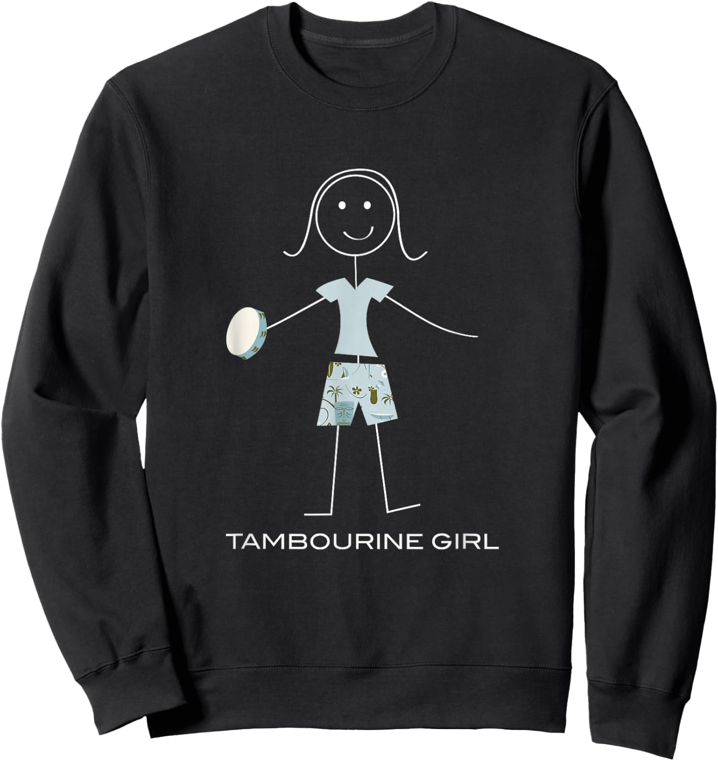 Funny women's tambourine, girls' musician gifts Sweatshirt - Sweatshirt | Black