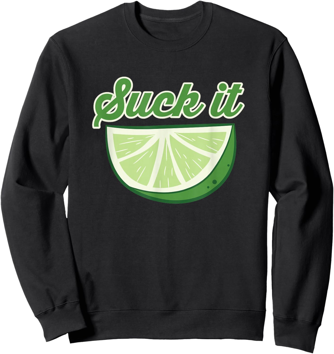 Sour Lime Suck It Citrus Lime Sweatshirt - Sweatshirt | Black