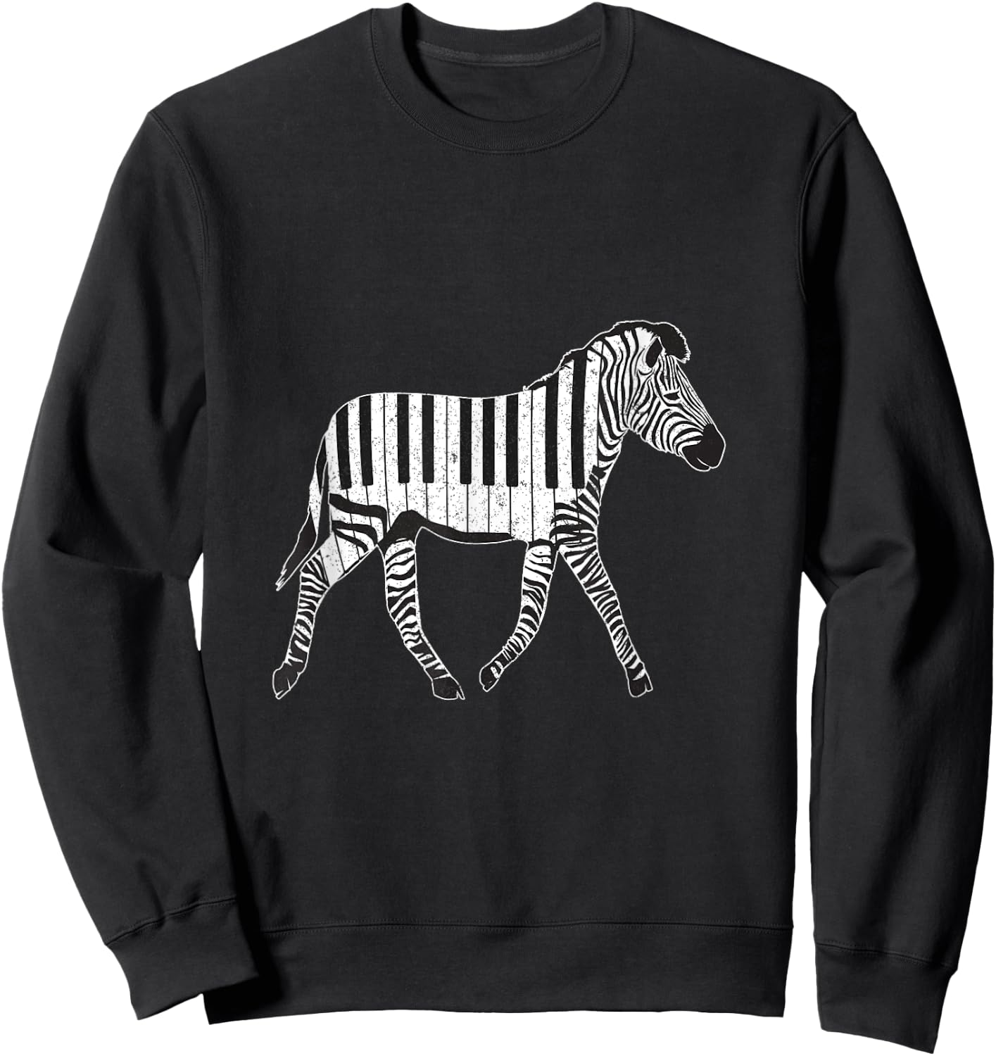 Zebra Horse Piano Sheet Music Keyboard Piano Music Gift Sweatshirt - Sweatshirt | Black