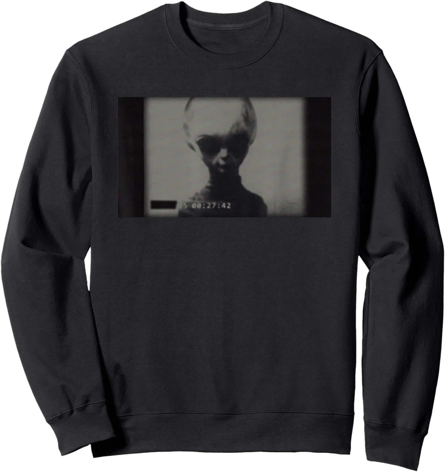 Skinny Bob Alien 1961 KGB Video Real Grey Alien Sweatshirt - Sweatshirt | Black