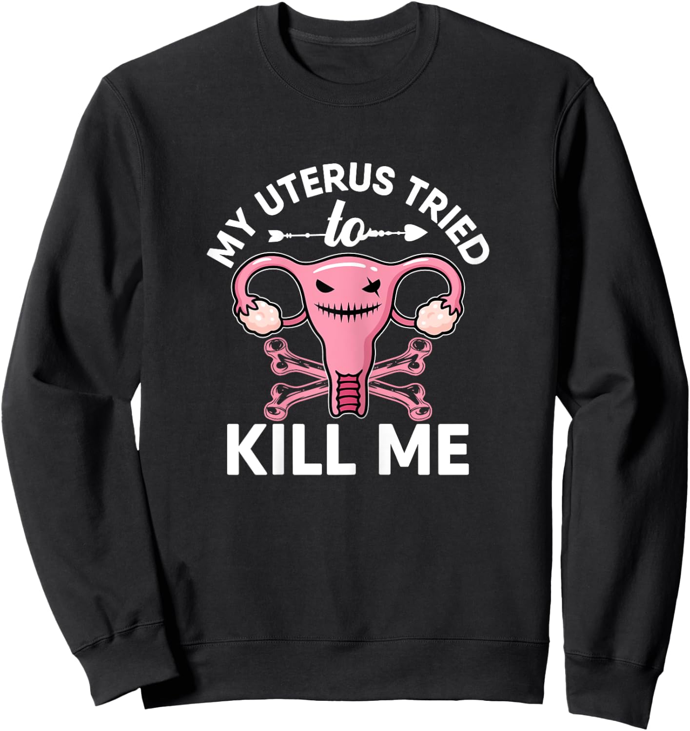 Uterus Hysterectomy Surgery Recovery Co Women's Black X-Small Modern Novelty Sweatshirt - Sweatshirt | Black