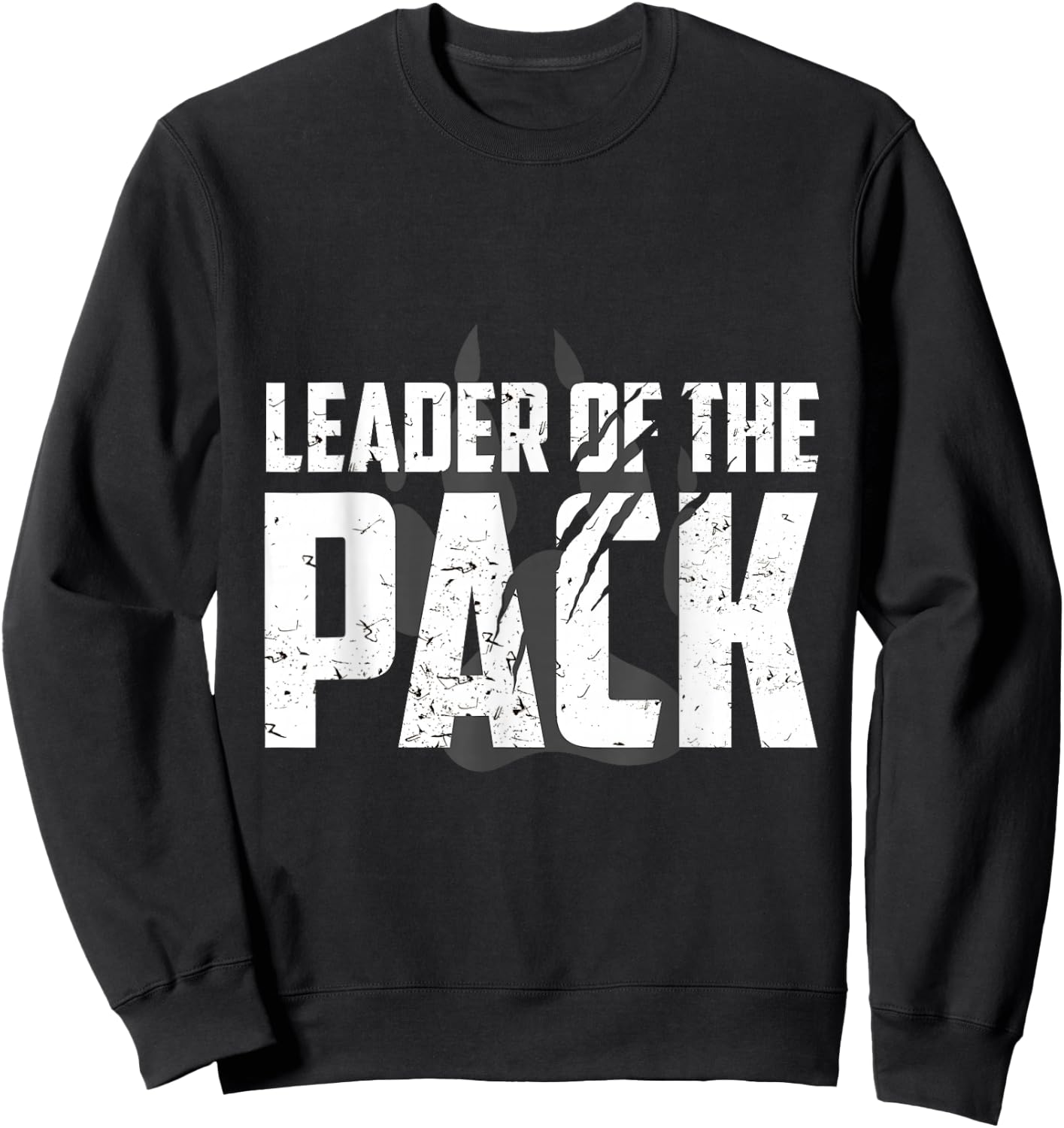 Wolf Pack Gift Design | Leader of The Pack Paw Print Design Sweatshirt - Sweatshirt | Black