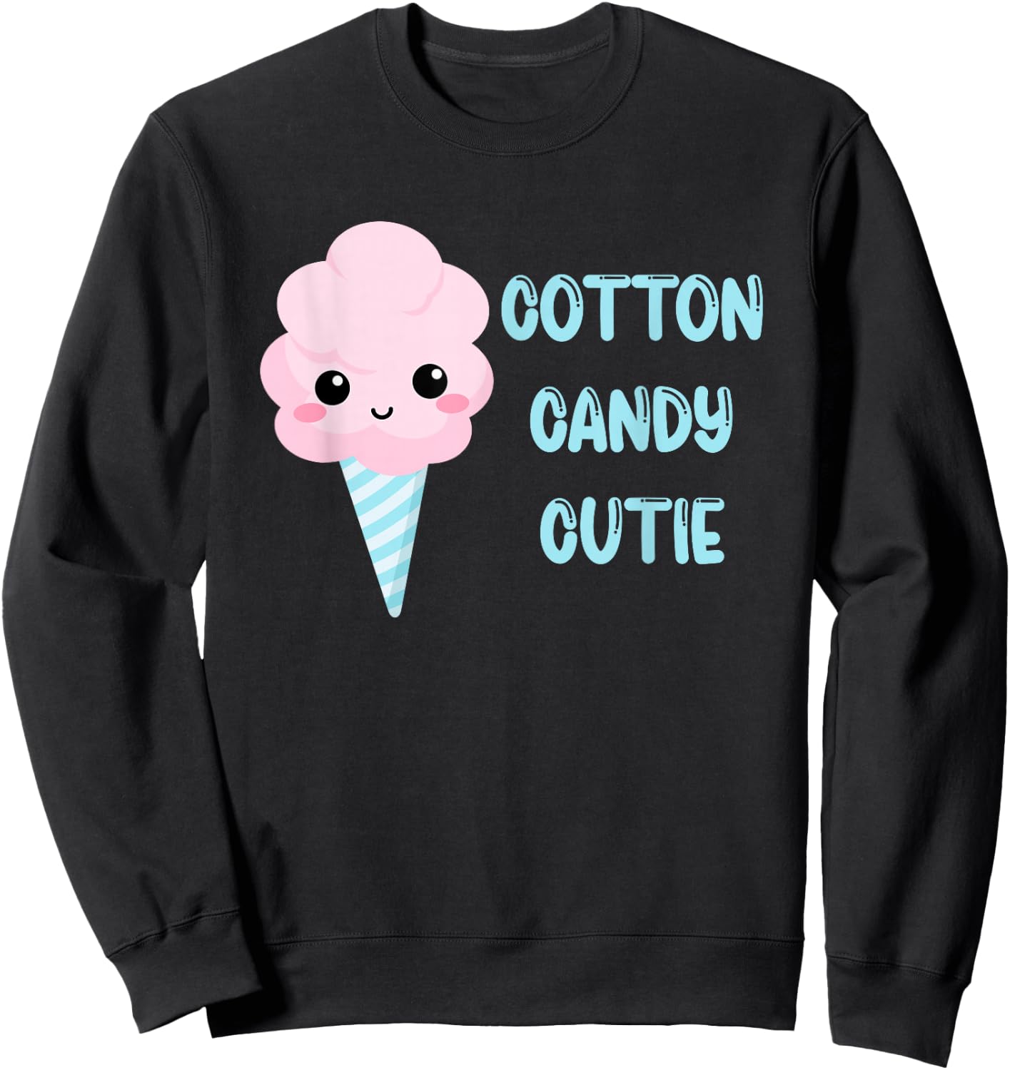 Cotton Candy Cutie Cute Kawaii Candy Floss Sweatshirt - Sweatshirt | Black
