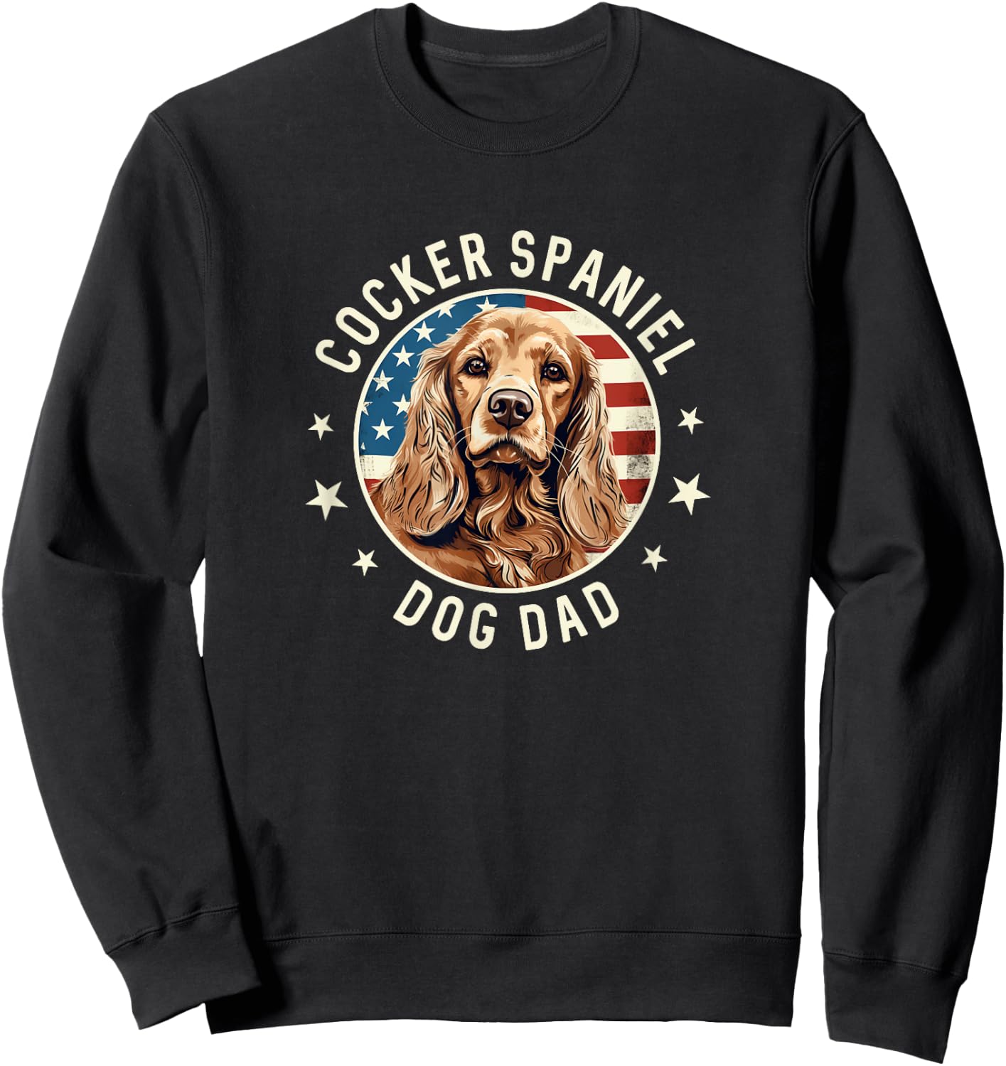 Cocker Spaniel Gifts Golden Cocker Spaniel Dog Dad Sweatshirt - Sweatshirt | Black
