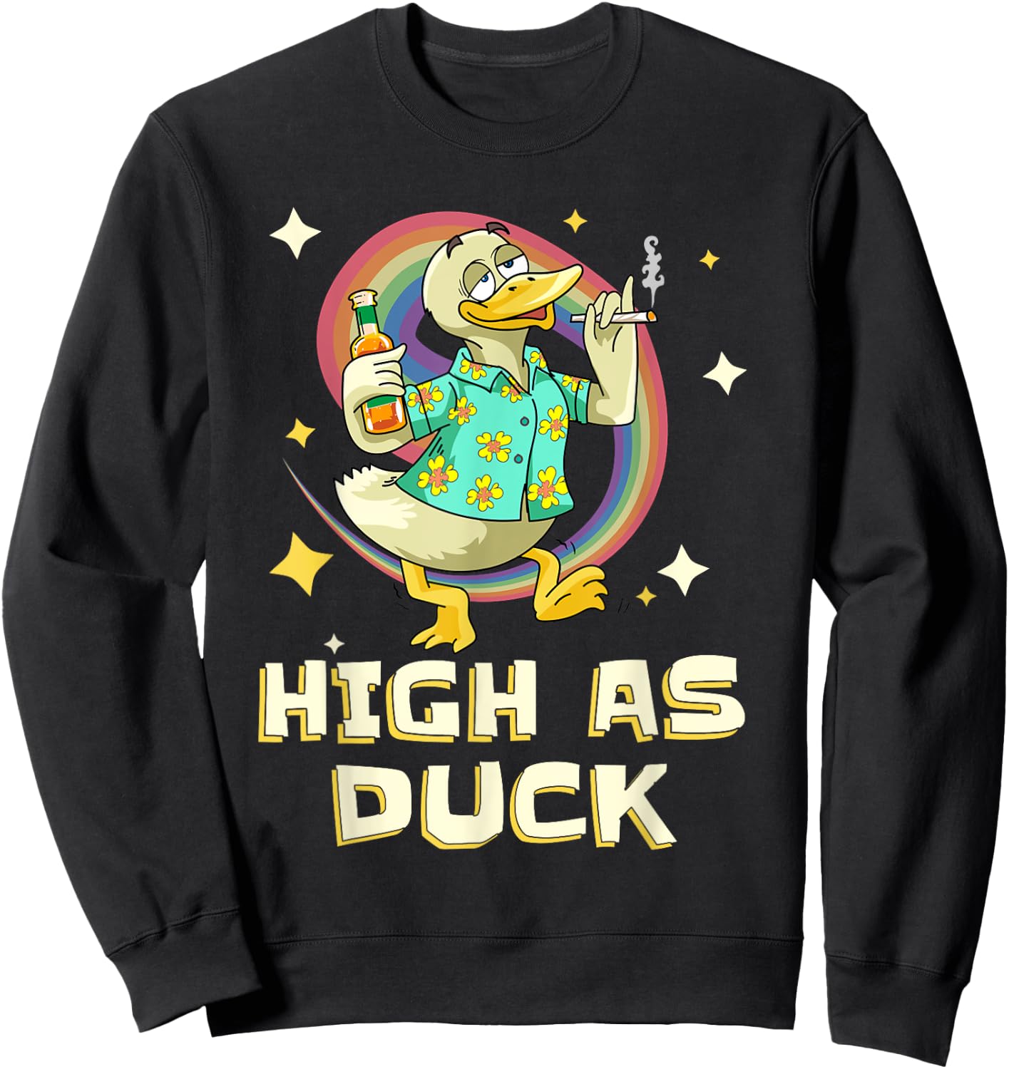 Grass Duck Weekend Cannabis Stiffer THC Joint Beer Weed Sweatshirt - Sweatshirt | Black