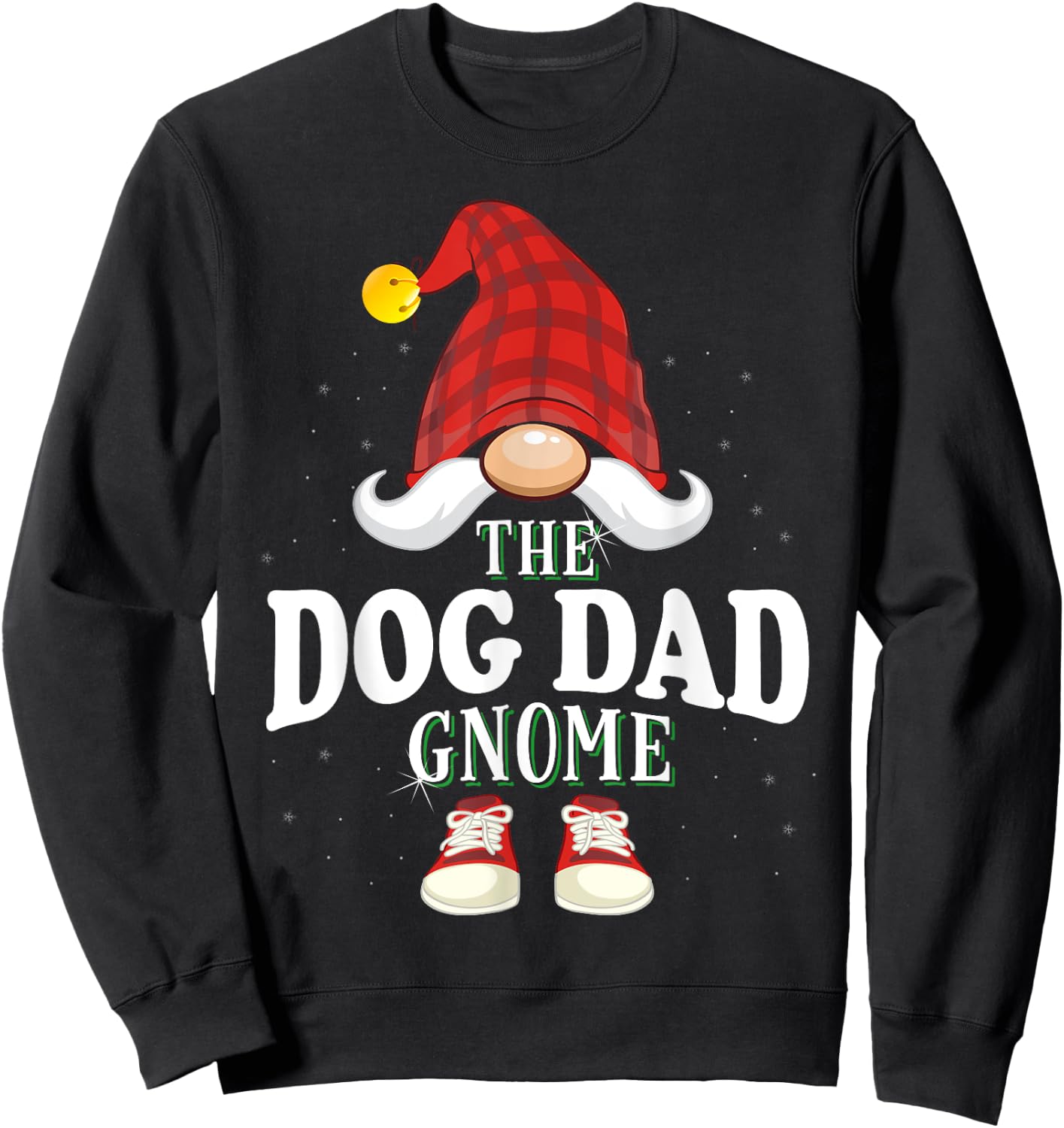 The Dog Dad Gnome Family Christmas Pajama Sweatshirt - Sweatshirt | Black
