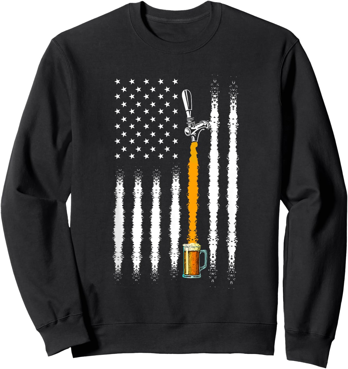 Patriotic US Flag American Brewery Craft Beer Sweatshirt - Sweatshirt | Black