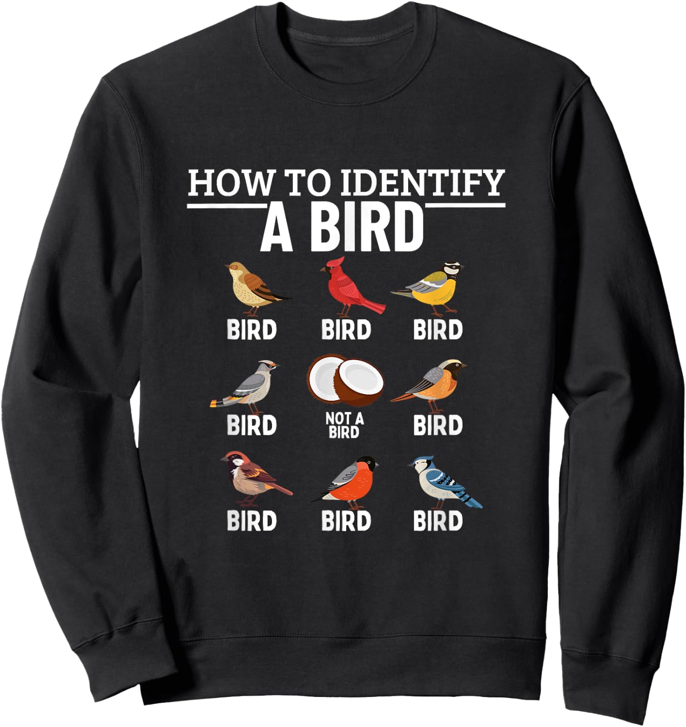 How To Identify A Bird Funny Bird Watching Sweatshirt - Sweatshirt | Black