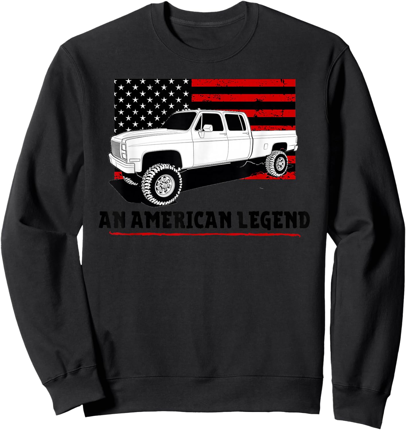 Lifted Square Body Truck American Muscle Shirt 4x4 Sweatshirt - Sweatshirt | Black