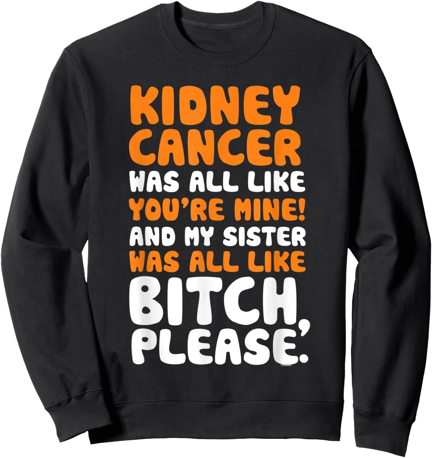 Kidney Cancer My Sister Support Quote Funny Sweatshirt - Sweatshirt | Black