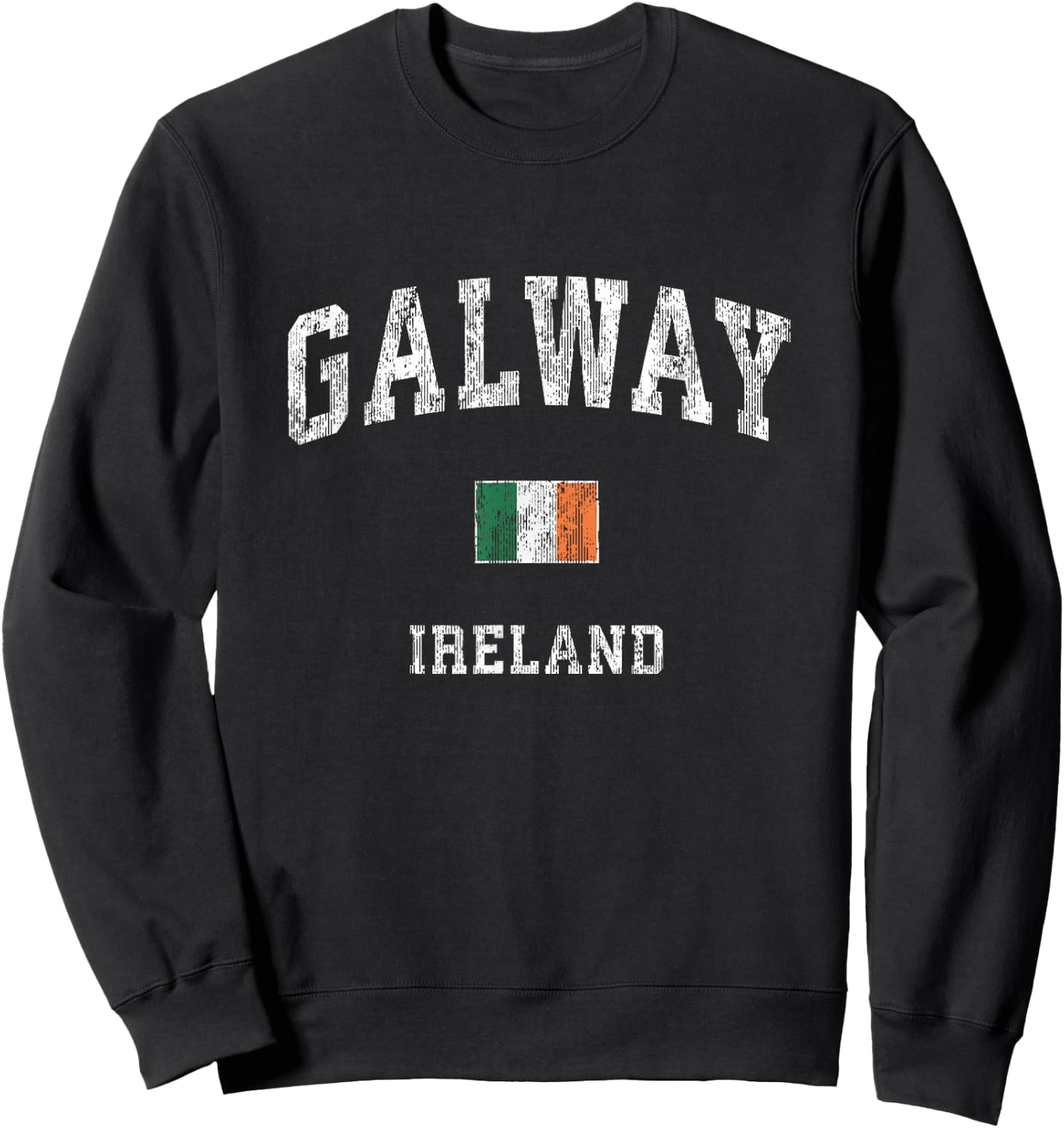 Galway Ireland Vintage Athletic Sports Design Sweatshirt - Sweatshirt | Black