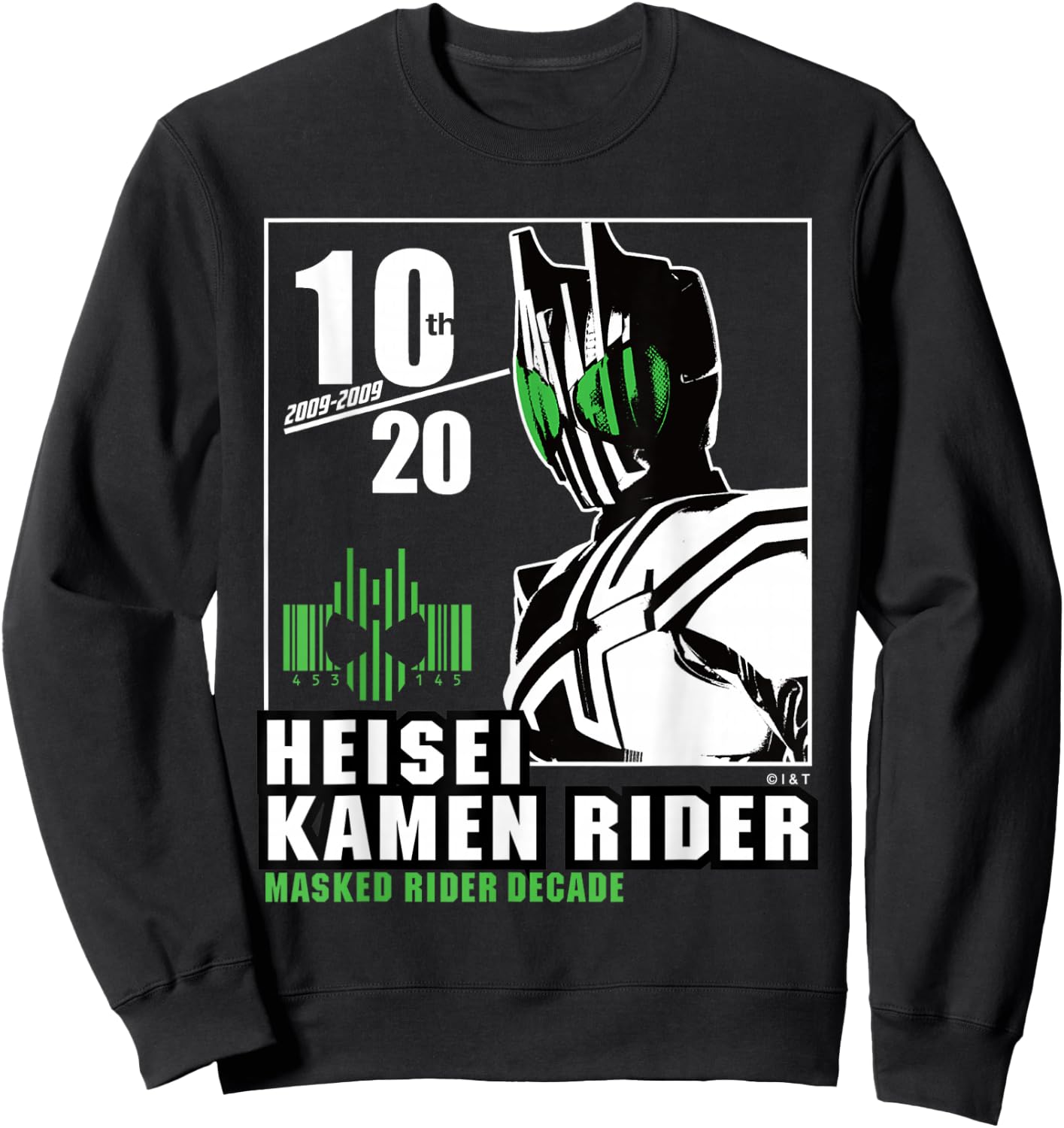 Kamen Rider Decade Heisei Rider Anniversary - Black, Small, , Modern, Casual, Short Sleeve, , Pull On, Imported, Adult, Men, Youth, Anime, Themed, Anniversary Design Sweatshirt - Sweatshirt | Black