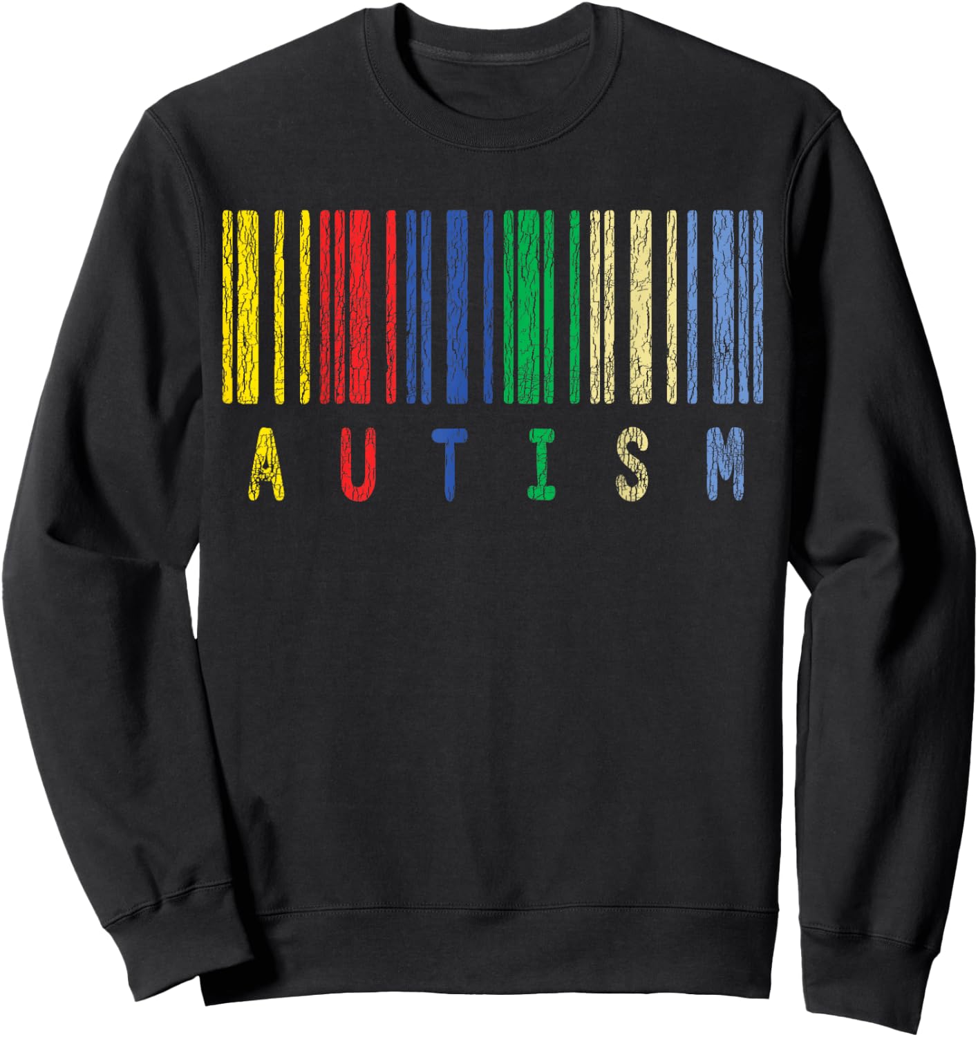 Autism Colorful Barcode Support Autistic Kids Awareness Gift Sweatshirt - Sweatshirt | Black