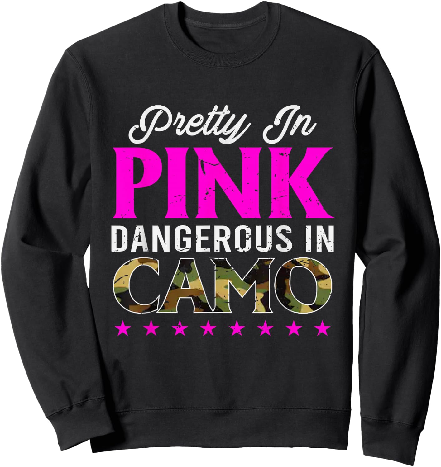 Pretty Pink Dangerous in Camo, Hunting Hobby Small Sweatshirt - Sweatshirt | Black
