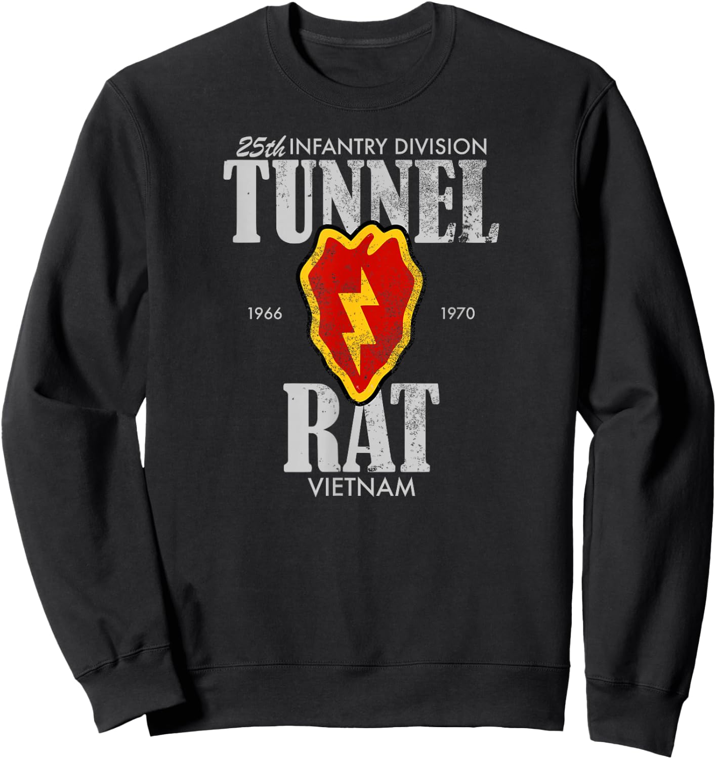 Tunnel Rat - 25th Infantry Vietnam (distressed) Sweatshirt - Sweatshirt | Black