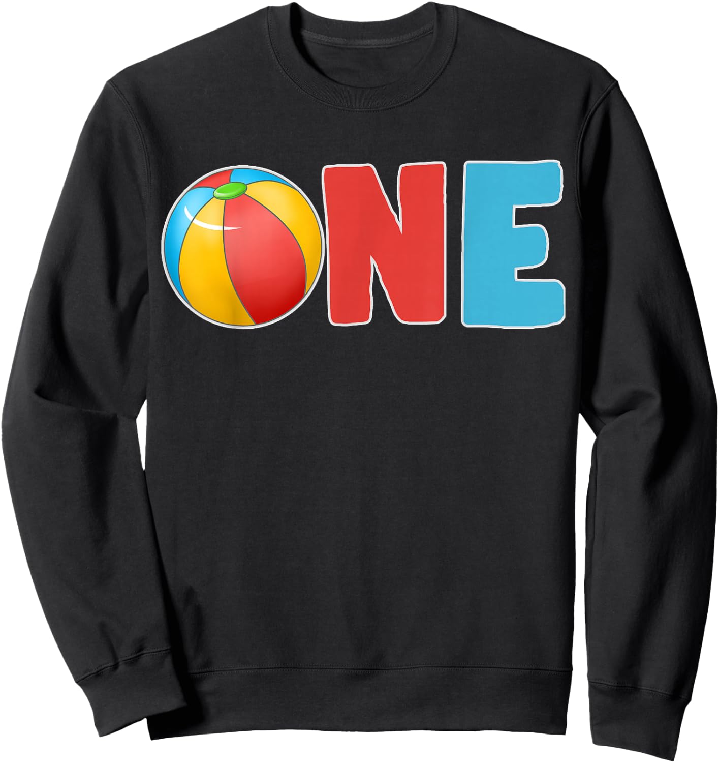 1st Birthday Boy Beach Ball Family Matching Party Sweatshirt - Sweatshirt | Black