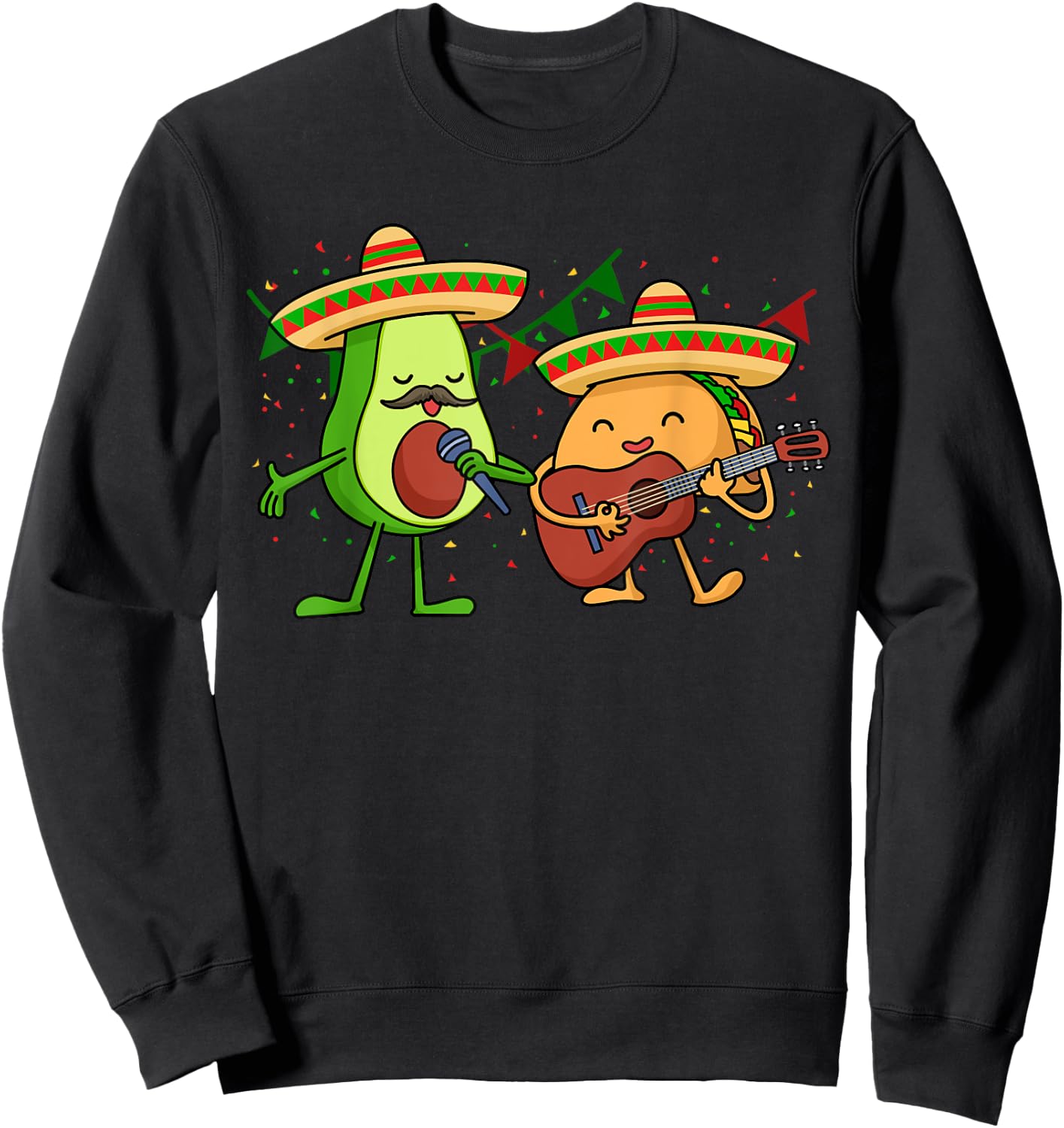 Let's Fiesta Avocado And Tacos Cinco de Mayo Mexican Party Sweatshirt - Sweatshirt | Black