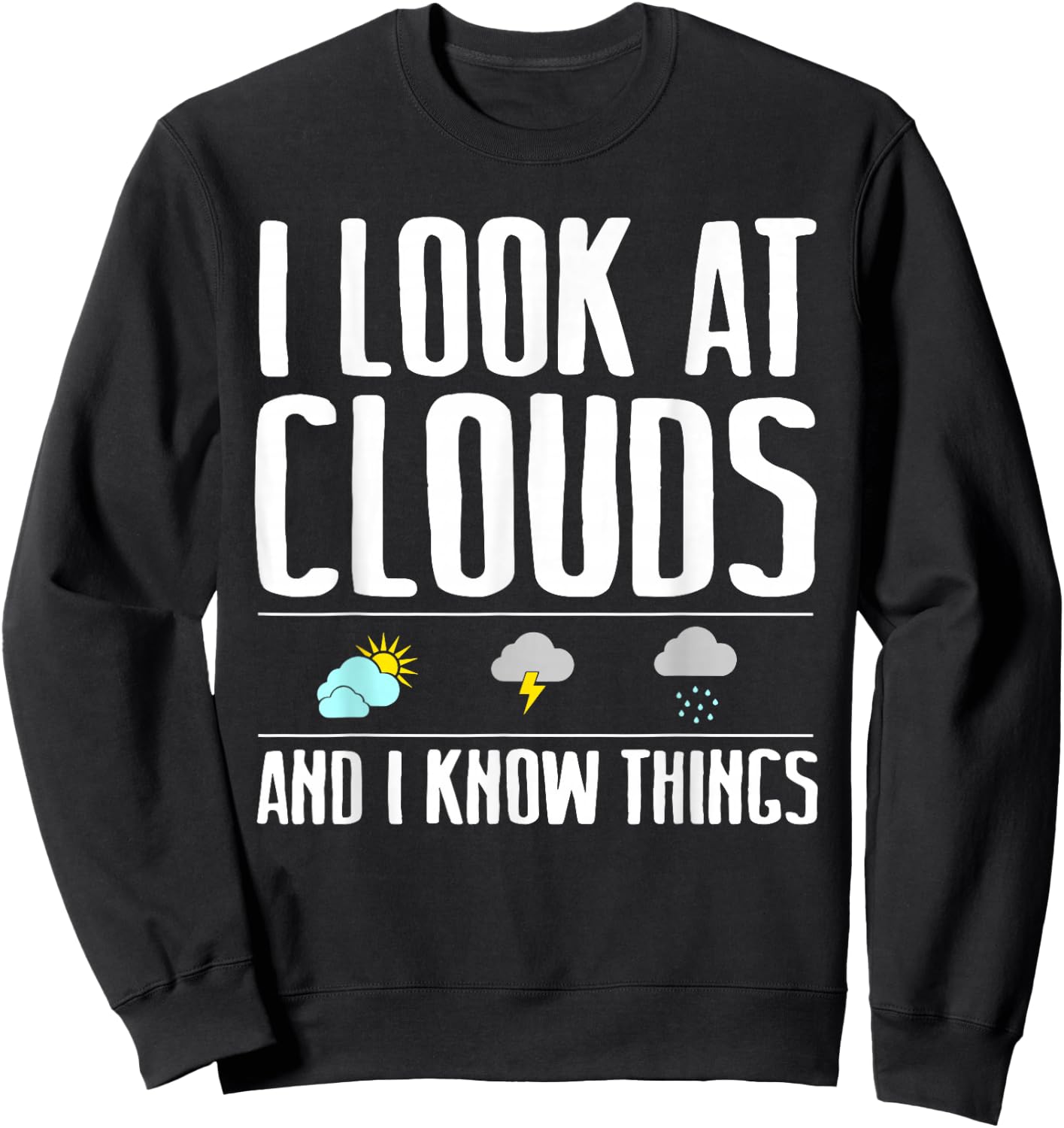 Funny Meteorologist Gift Cool Chaser Weather Forecast Clouds Small Sweatshirt - Sweatshirt | Black