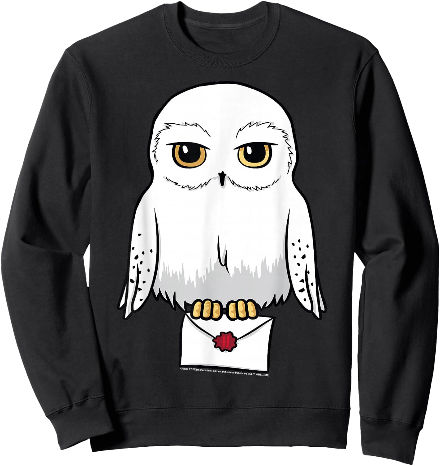 Harry Potter Hedwig Cute Cartoon Portrait Small Sweatshirt - Sweatshirt | Black