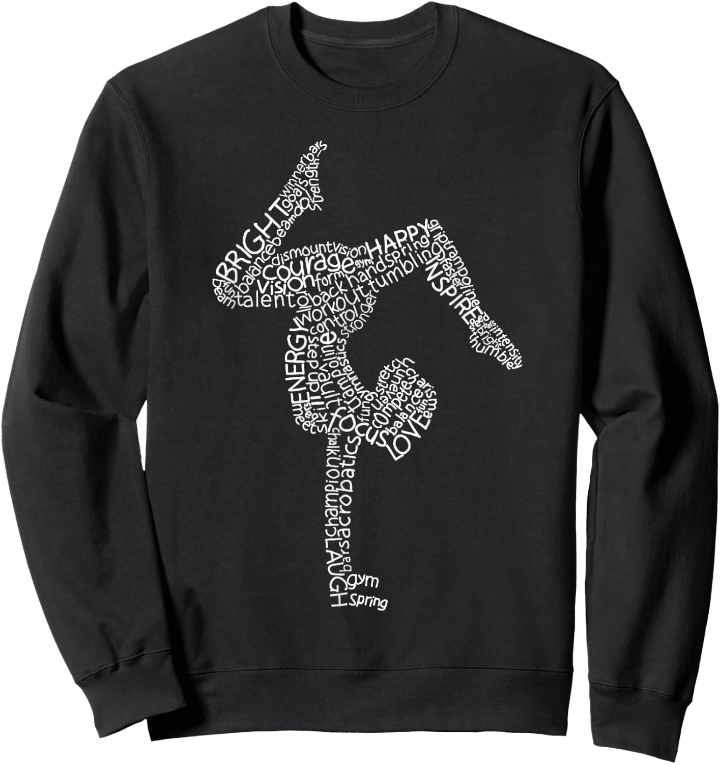 Gymnastics Typography Funny Gymnast Handstand Women Gift Sweatshirt - Sweatshirt | Black