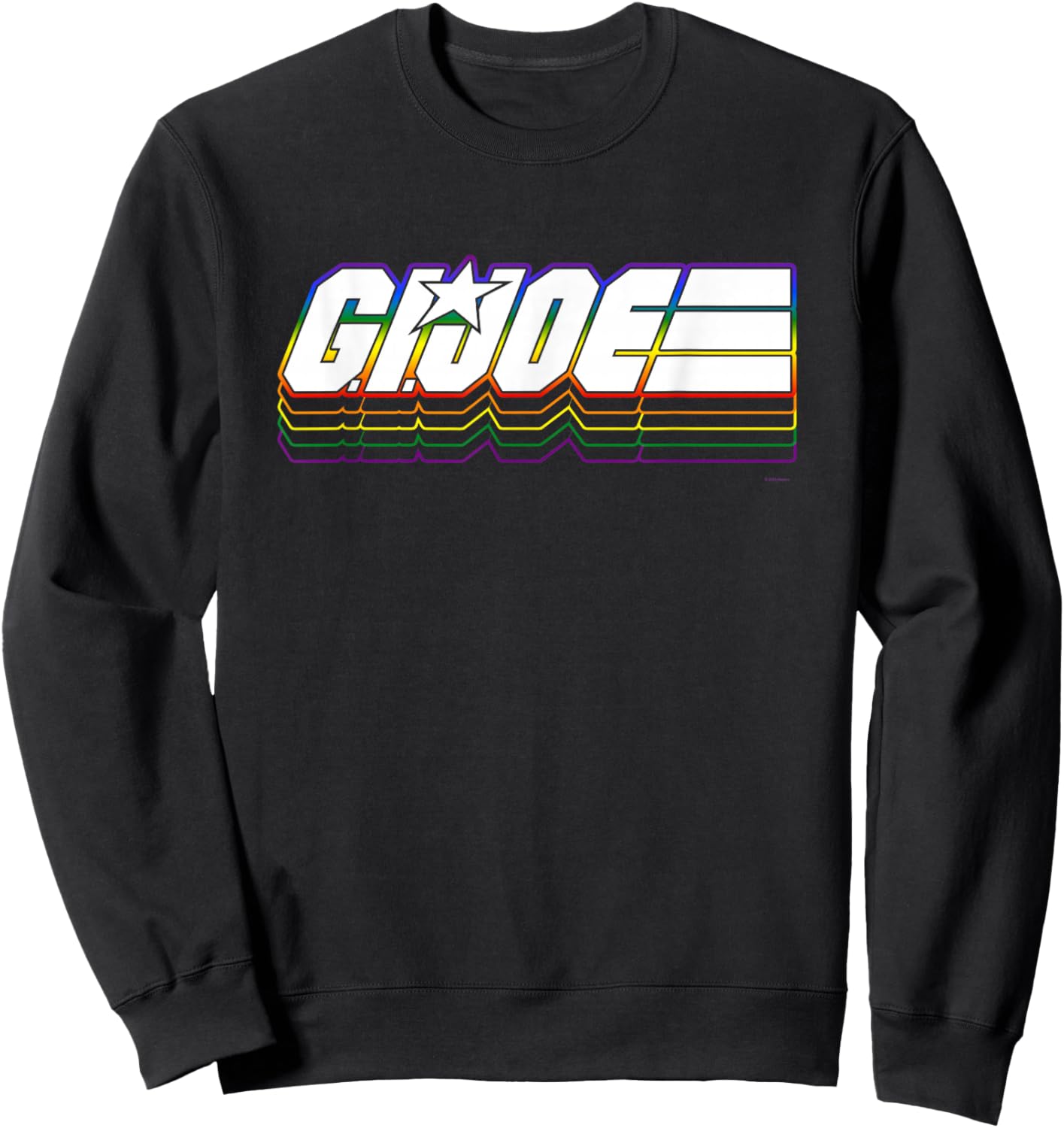 G.I. Joe Rainbow Outline Classic Hasbro Toy Logo Sweatshirt - Sweatshirt | Black