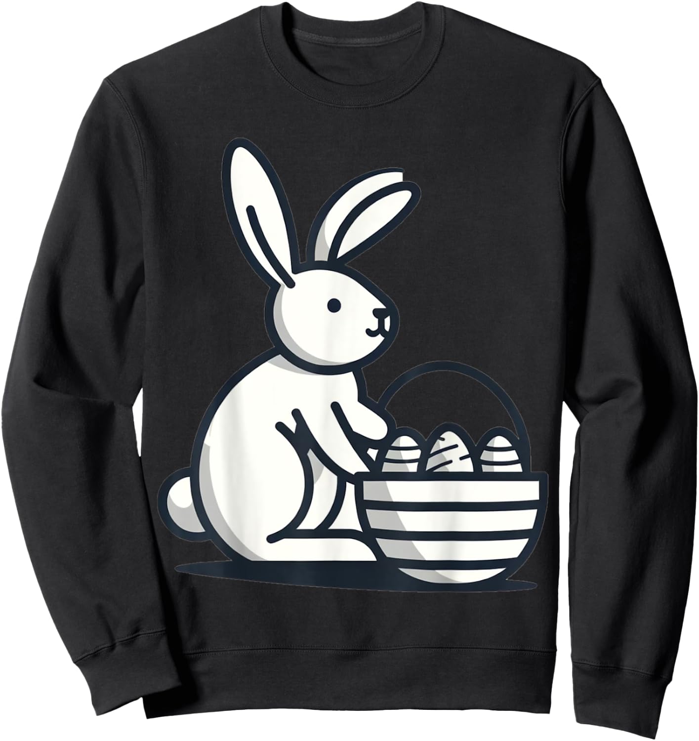 Serenity Basket Easter Bunny Egg Hunt Rabbit Adults Kids Sweatshirt - Sweatshirt | Black