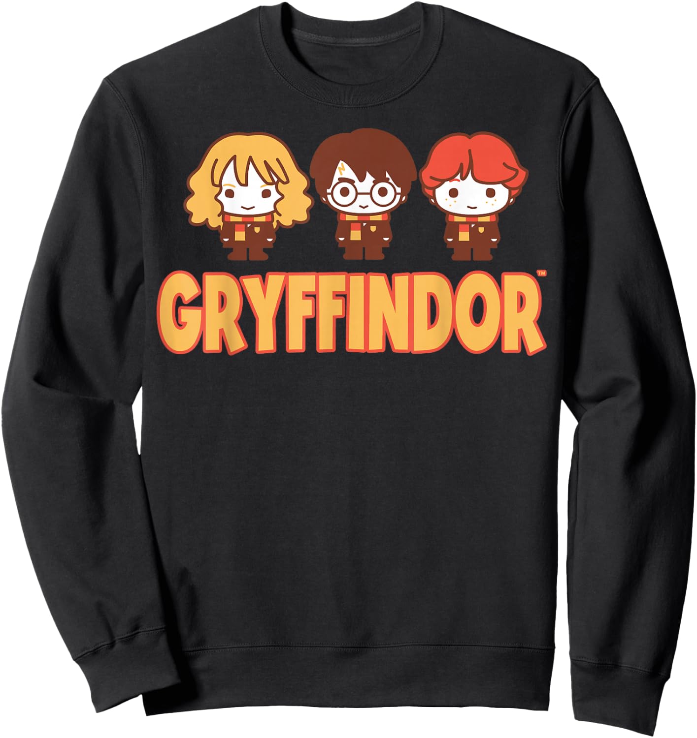 Harry Potter Gryffindor Chibi Trio Small Sweatshirt - Sweatshirt | Black