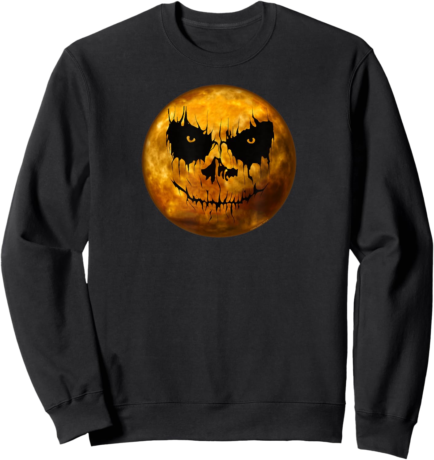 Scary Jack o Lantern Full Moon Halloween Sweatshirt - Sweatshirt | Black