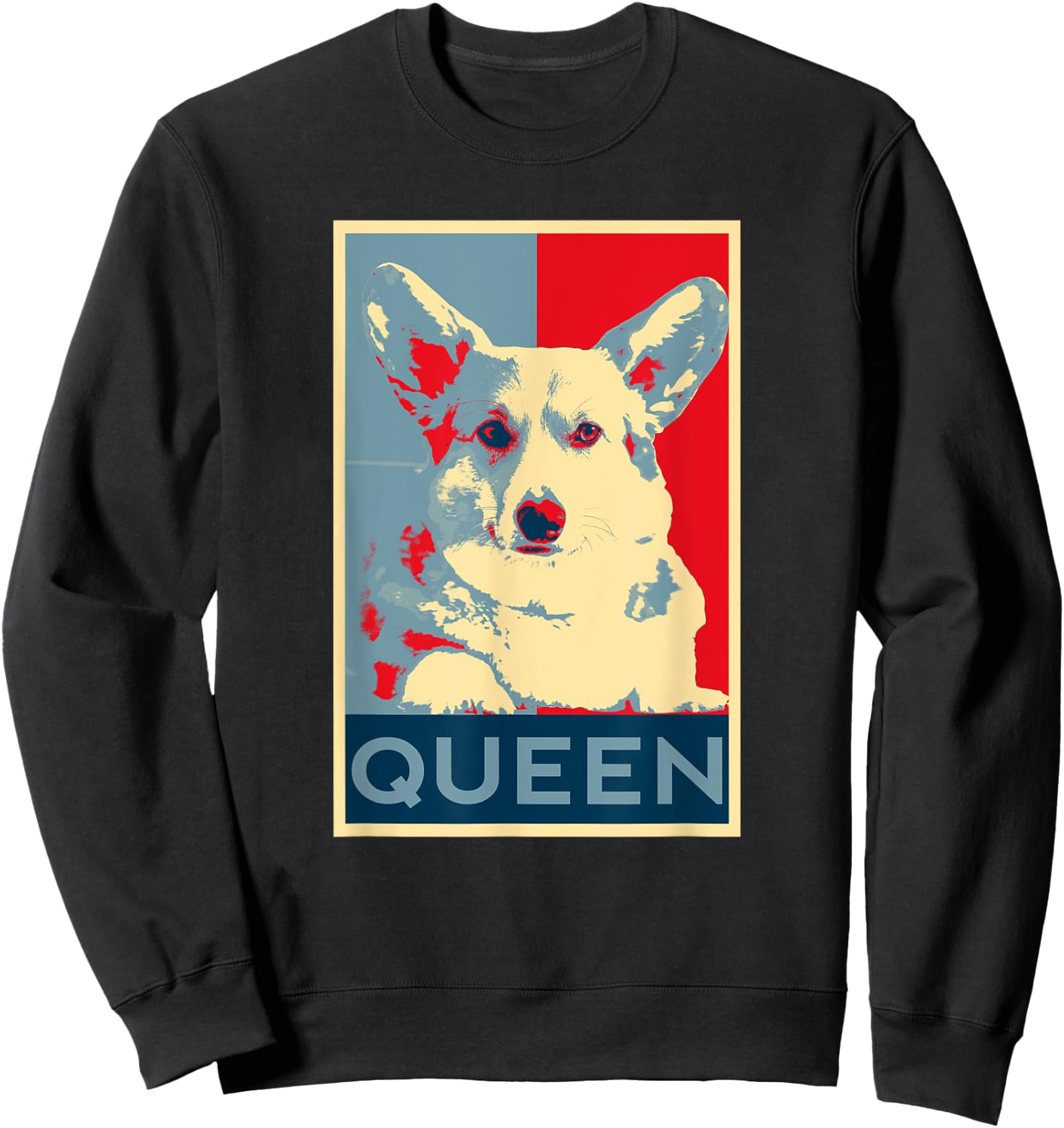 Corgi Queen Funny Corgi Dog Queen of England Men Women Girls Kids Sweatshirt - Sweatshirt | Black