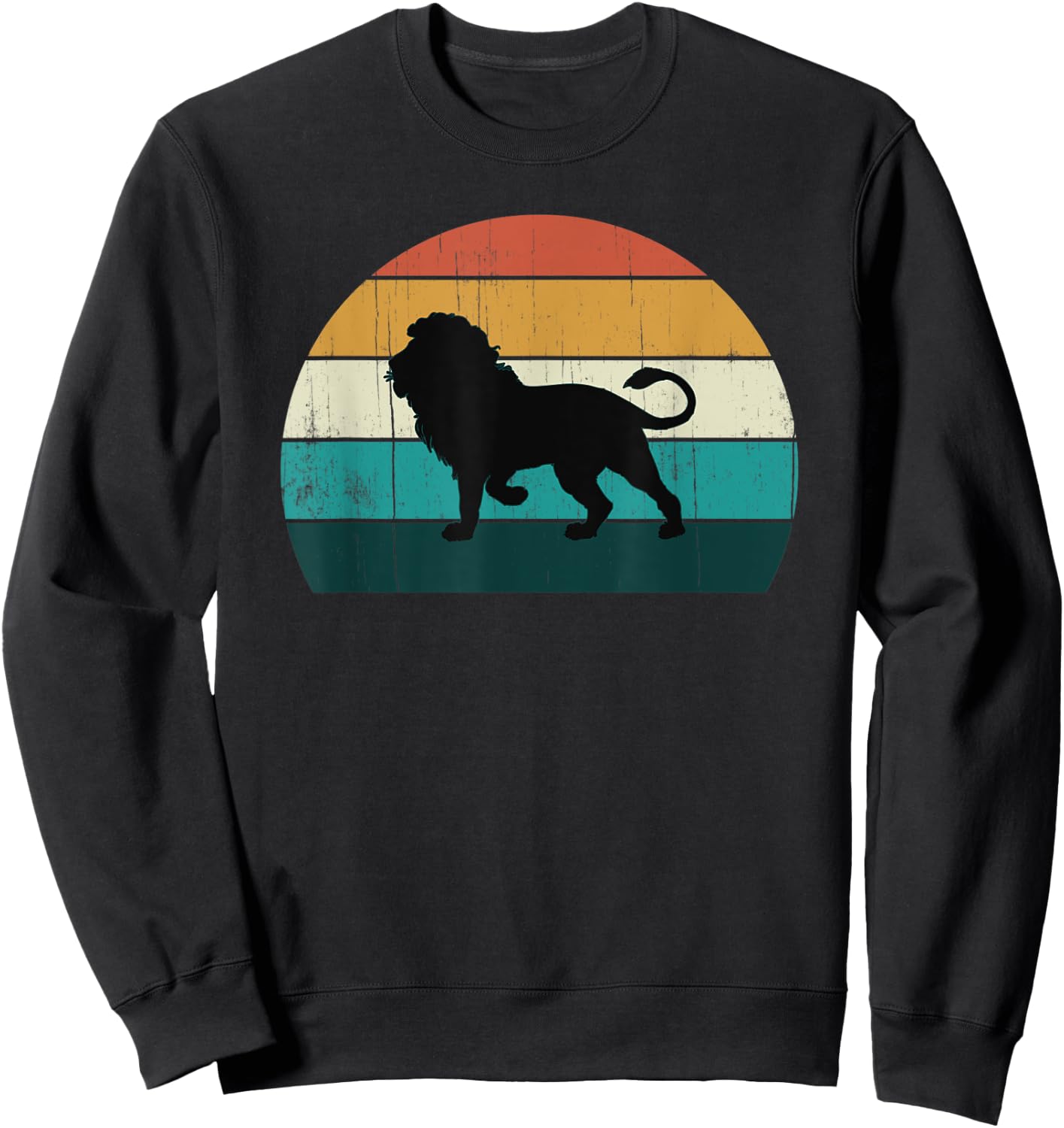 Retro Lion Mane Pride - Vintage Sunset African Land Mammals Sweatshirt - Sweatshirt | Black
