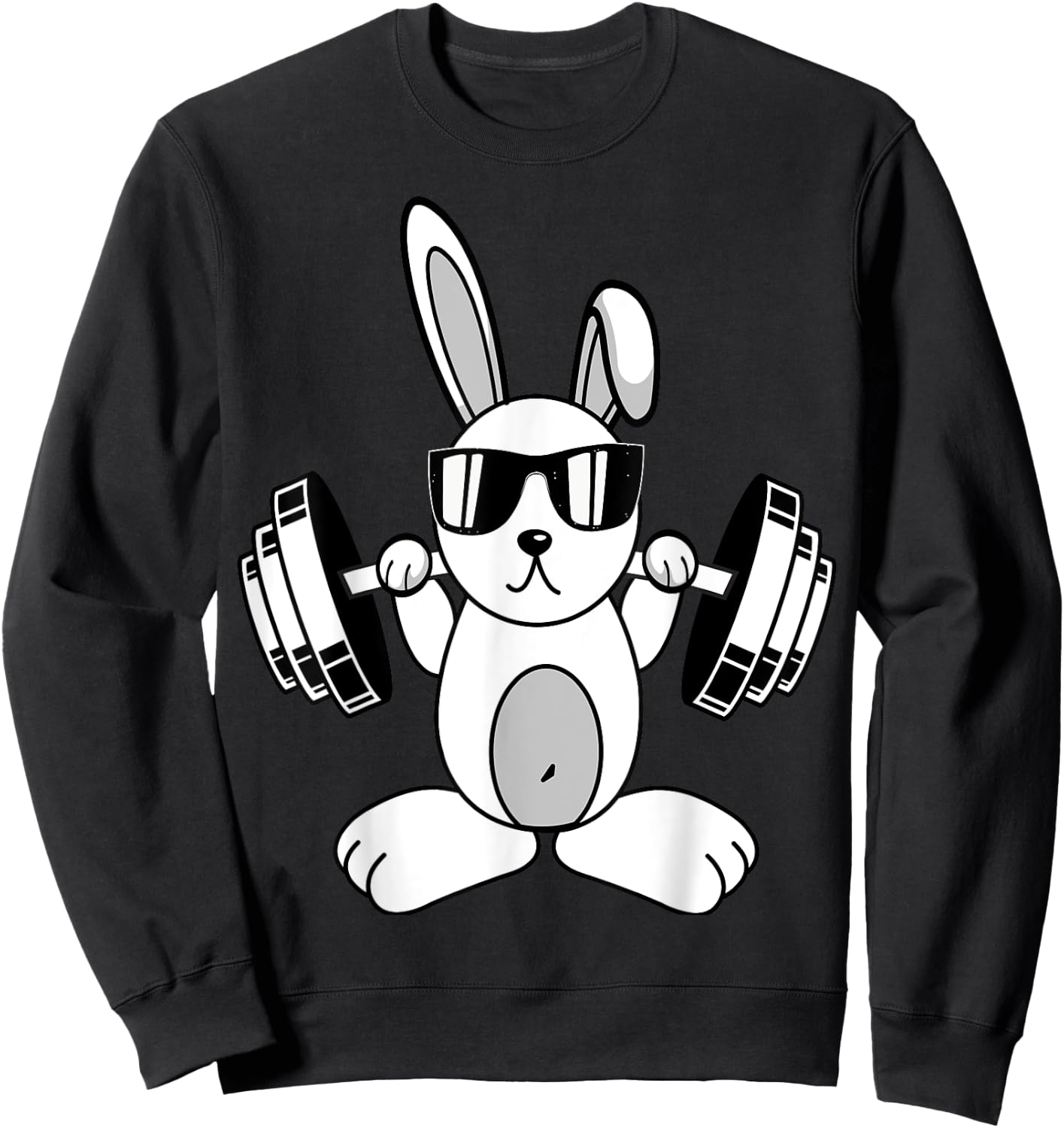 Bodybuilding Powerlifting Fitness Gym Rabbit - Squat Bunny Sweatshirt - Sweatshirt | Black