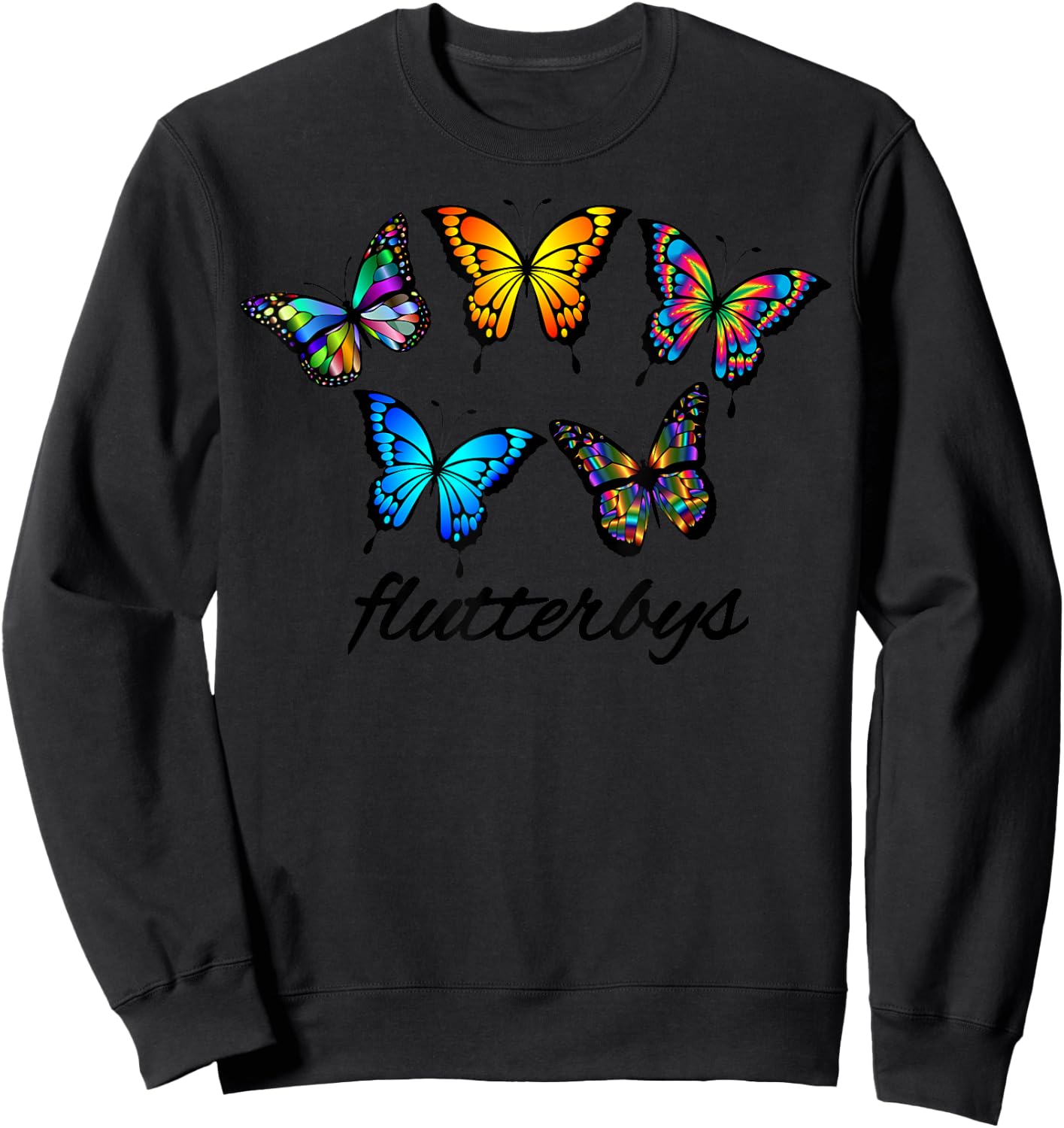 Flutterbys Butterfly Butterflies Trendy Monarch Gardening Sweatshirt - Sweatshirt | Black