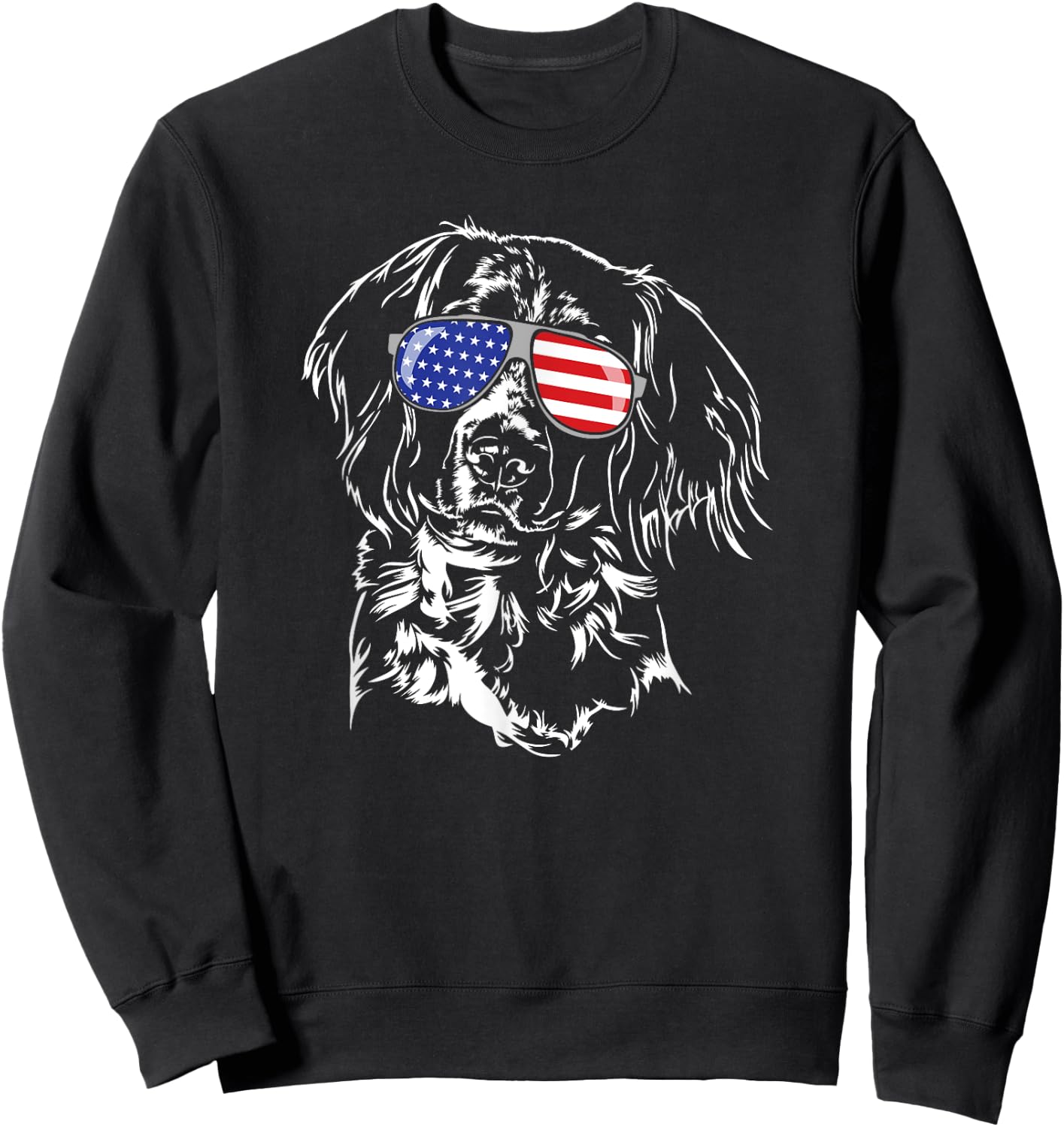Funny Proud Small Munsterlander Pointer American Flag dog Sweatshirt - Sweatshirt | Black