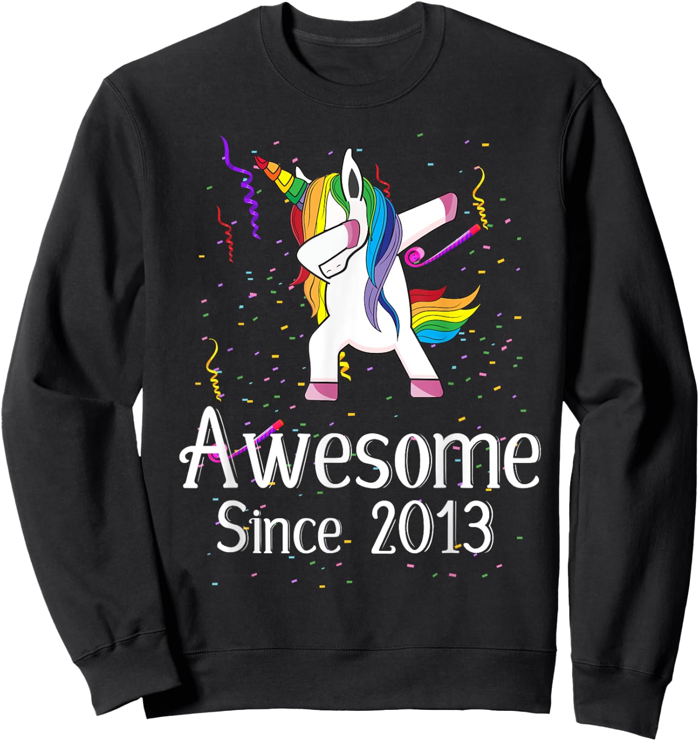 9th Birthday Unicorn Dabbing - Awesome Since 2013 Sweatshirt - Sweatshirt | Black