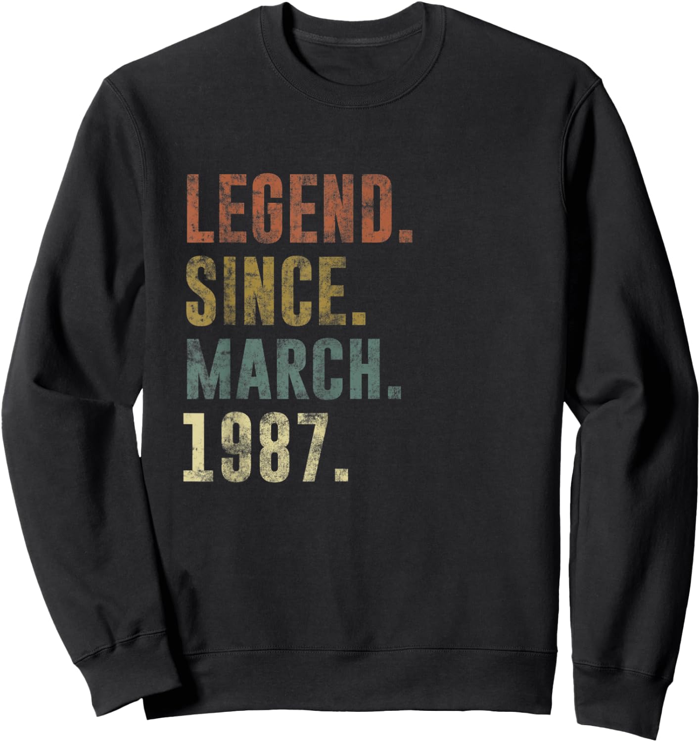 36th Retro Birthday Vintage Legend Since March 1987 Sweatshirt - Sweatshirt | Black