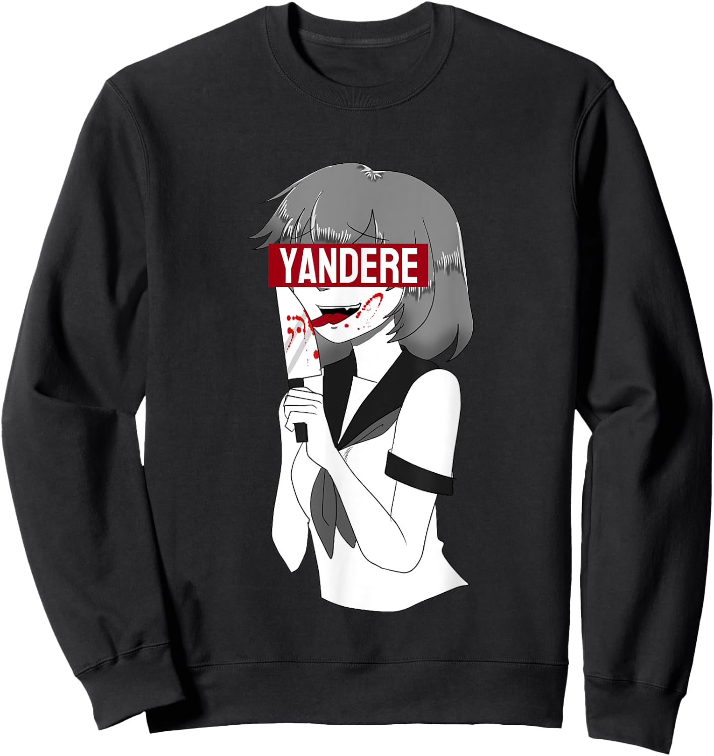 Yandere Anime Girl I Japanese Anime Manga Sweatshirt - Sweatshirt | Black