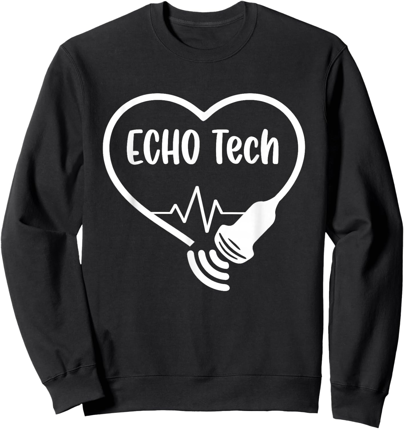 Echo Tech Cardiac Sonographer RDCS Echocardiographer Sweatshirt - Sweatshirt | Black